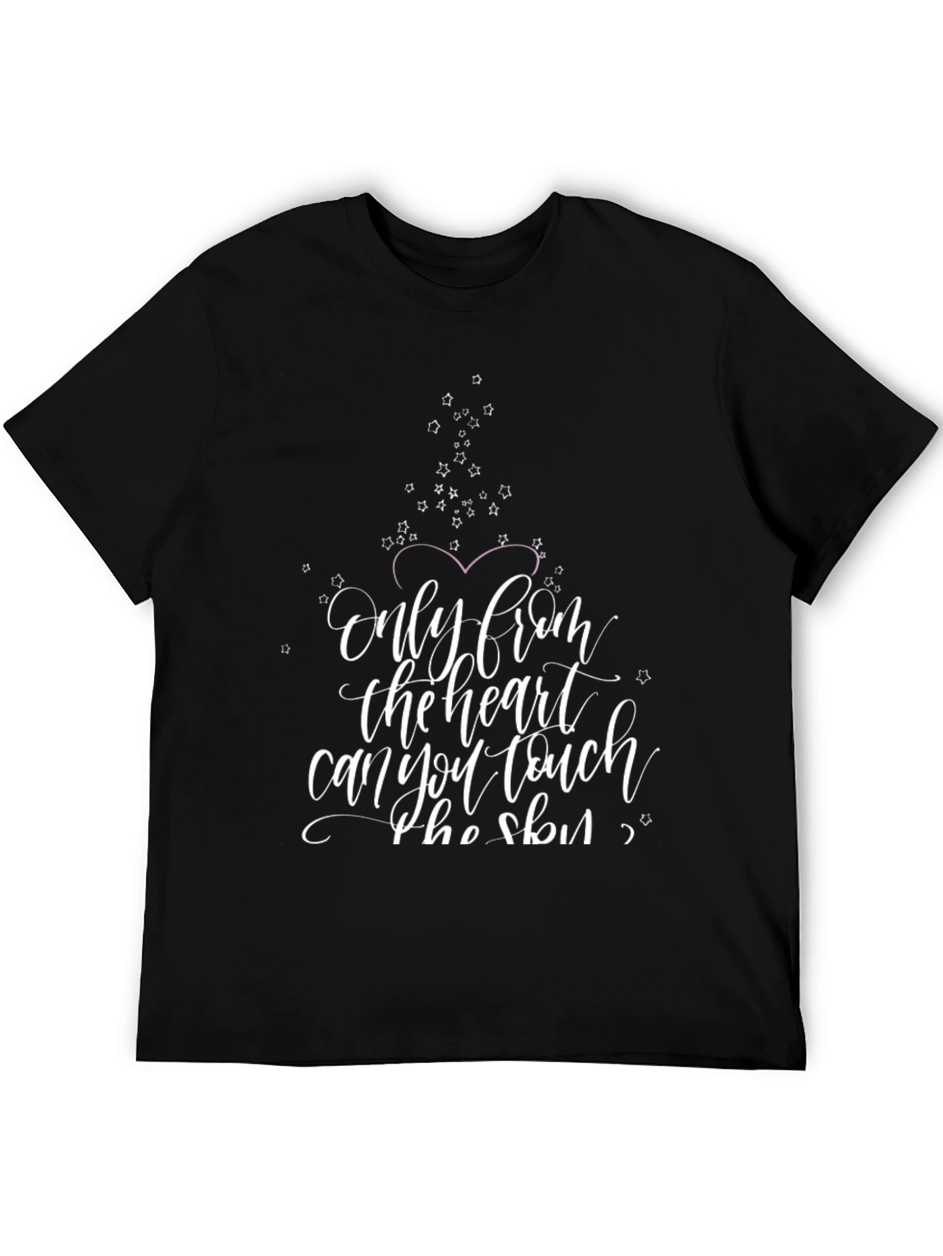 Heartfelt Words Graphic Tee - Black Cotton Blend