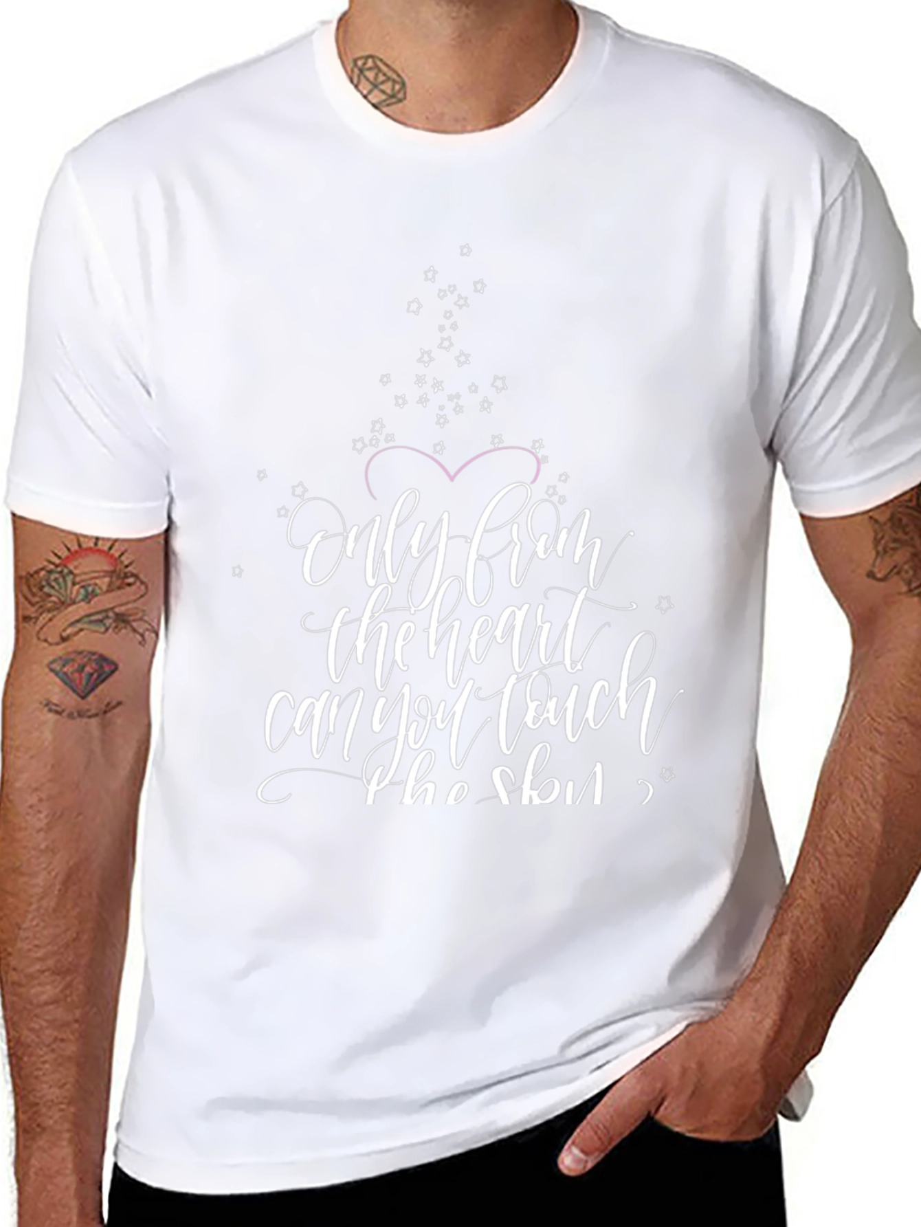 Heartfelt Words Graphic Tee - Black Cotton Blend