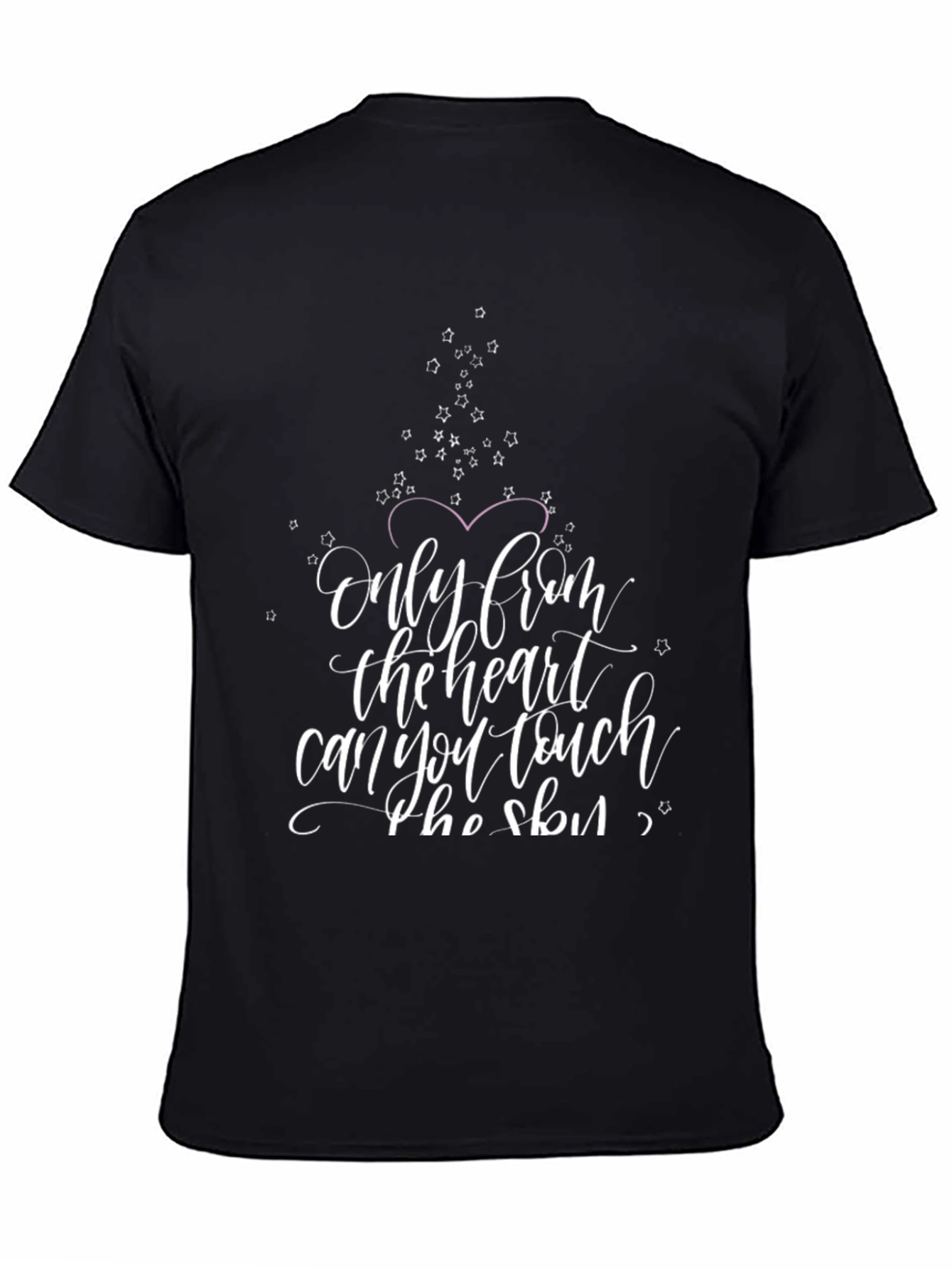 Heartfelt Words Graphic Tee - Black Cotton Blend