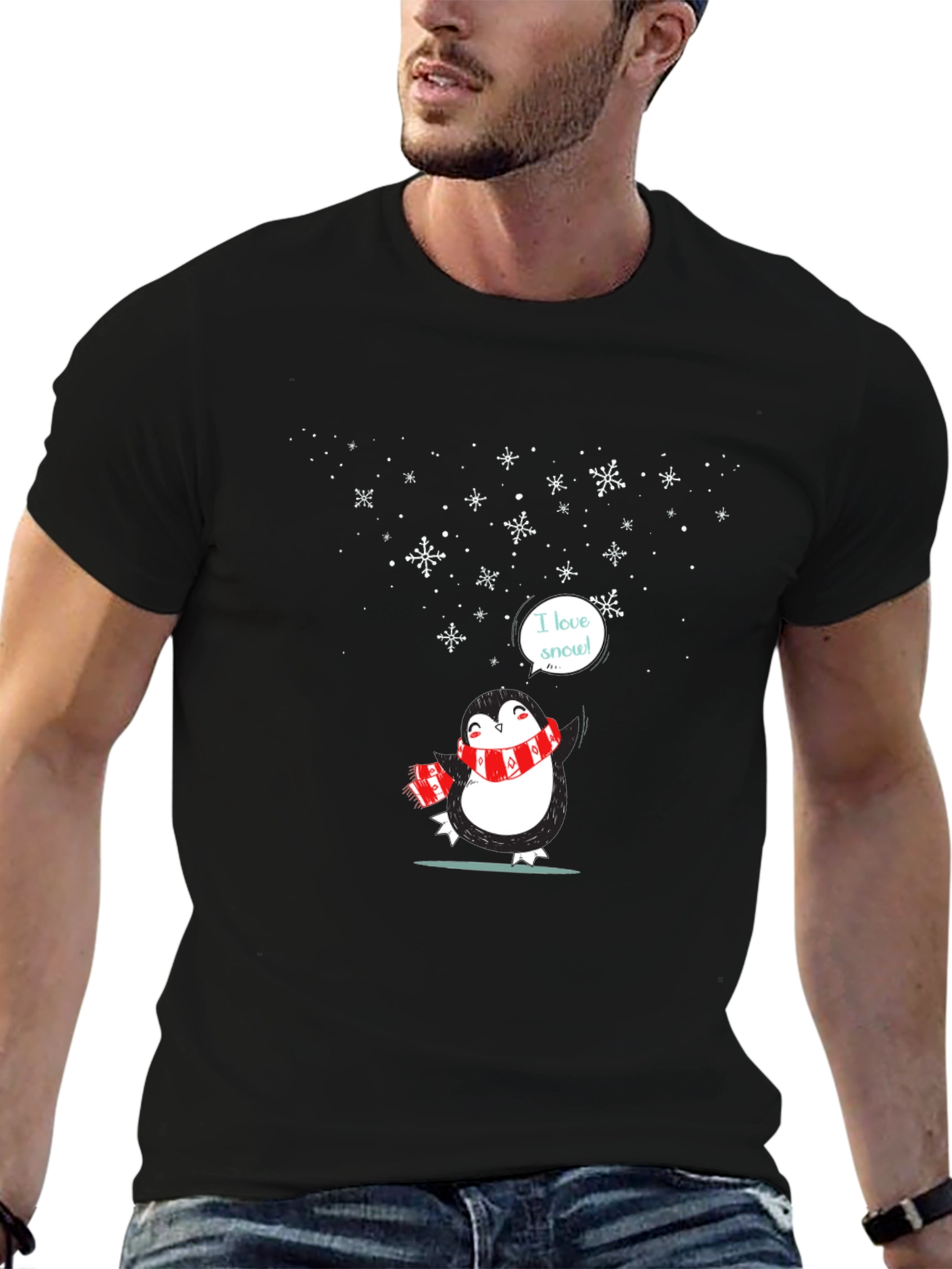 Penguin Love Snow T-Shirt Winter Holiday Style