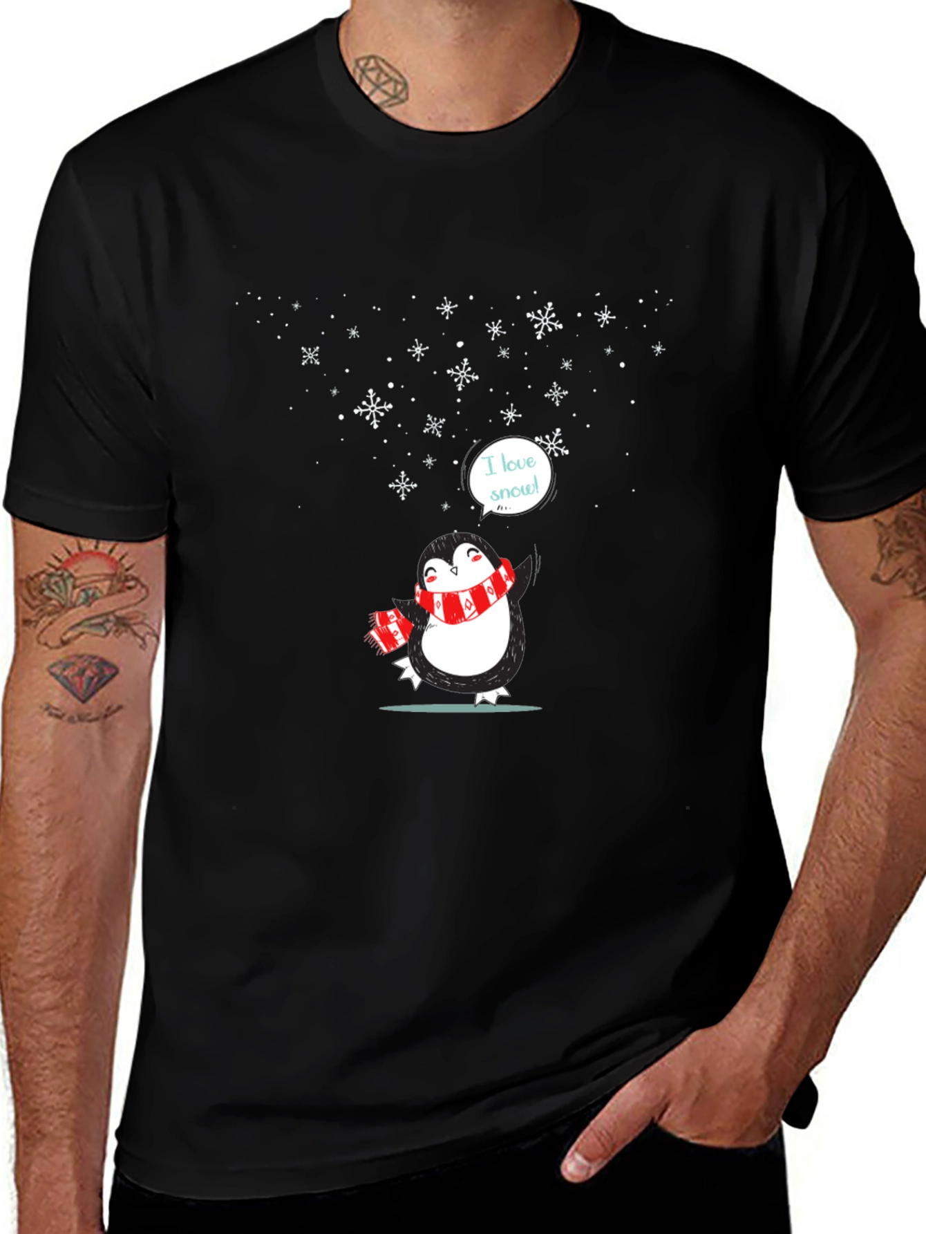 Penguin Love Snow T-Shirt Winter Holiday Style