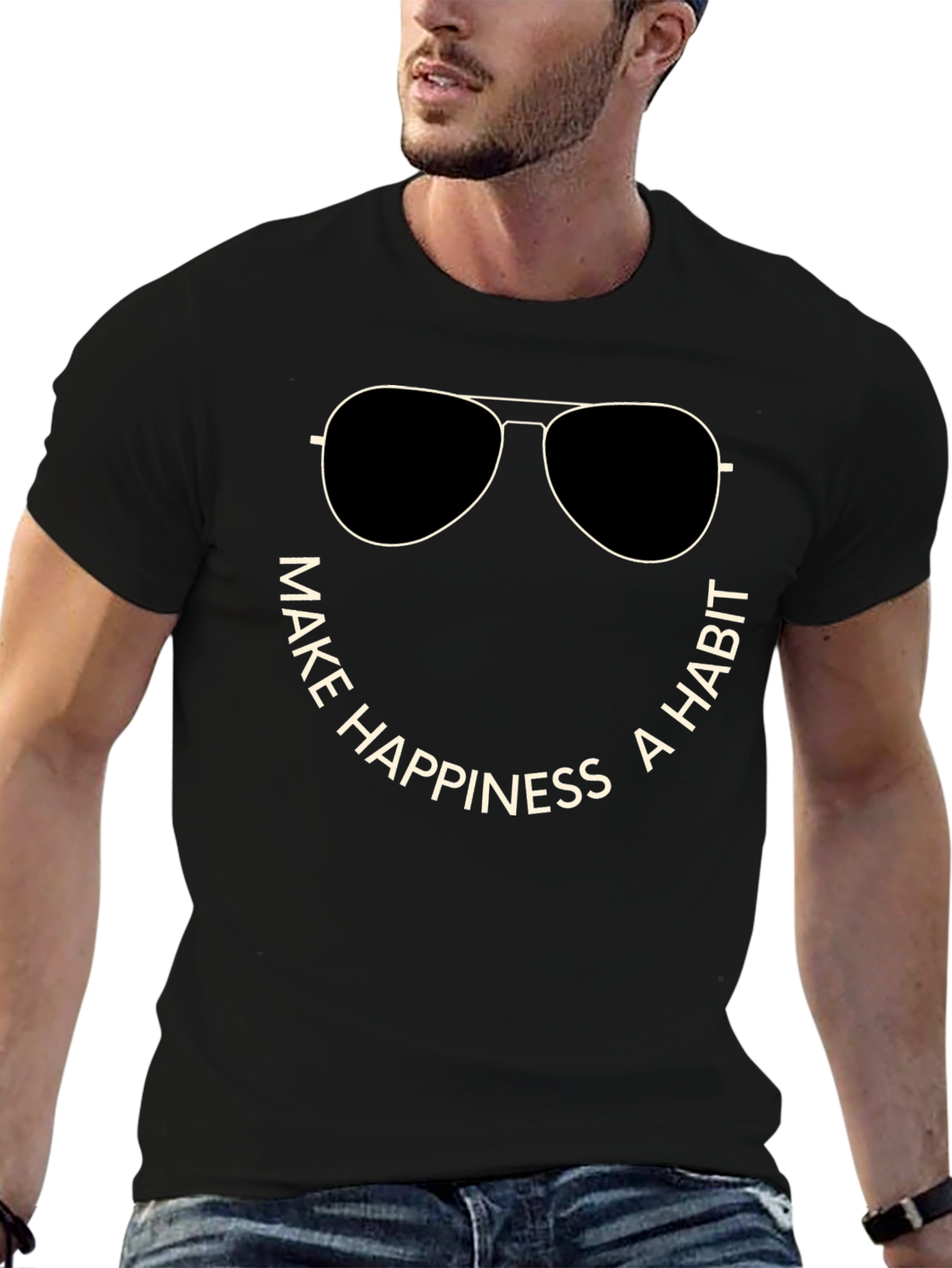Make Happiness a Habit Crew Neck T-Shirt