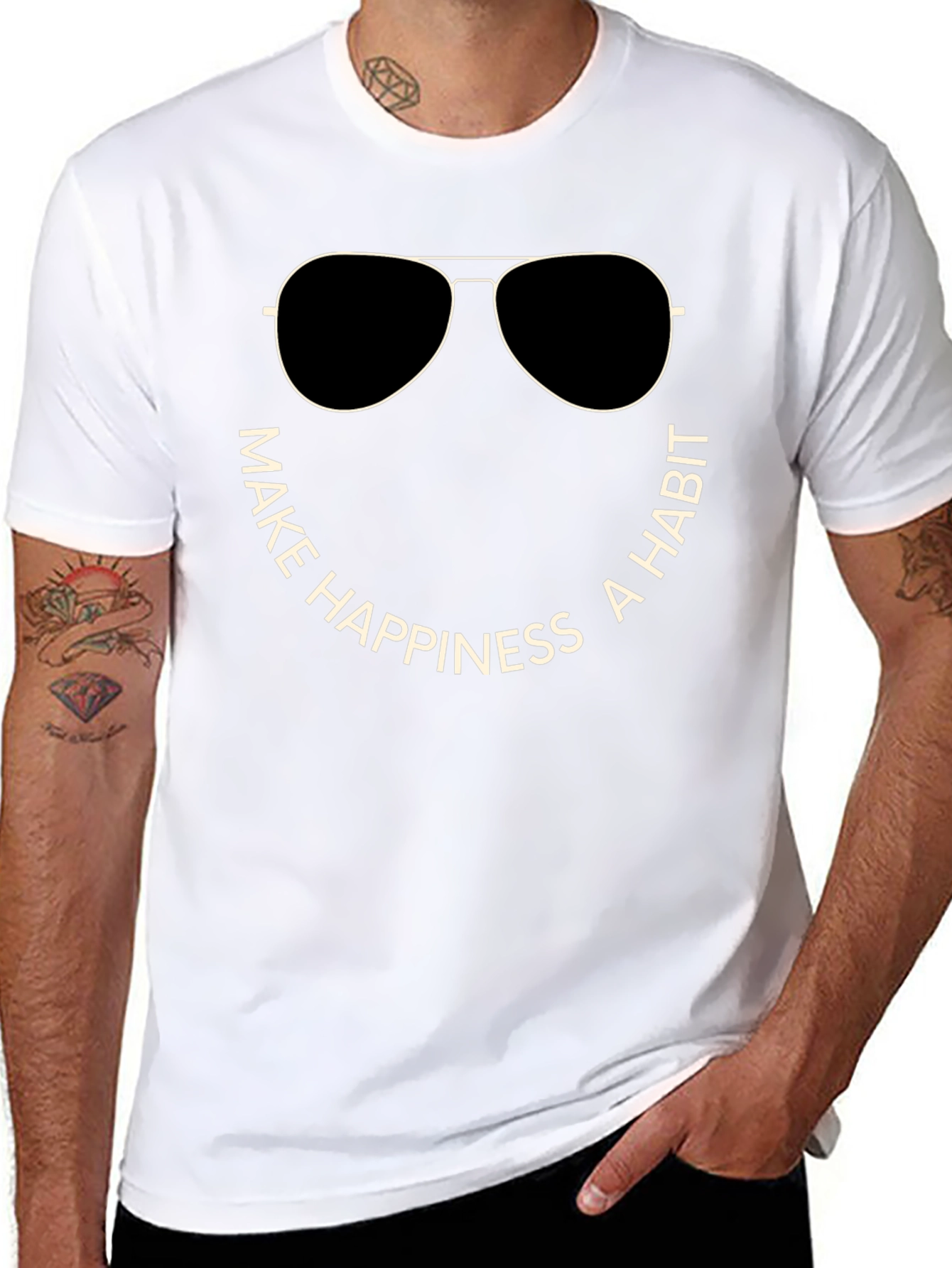 Make Happiness a Habit Crew Neck T-Shirt