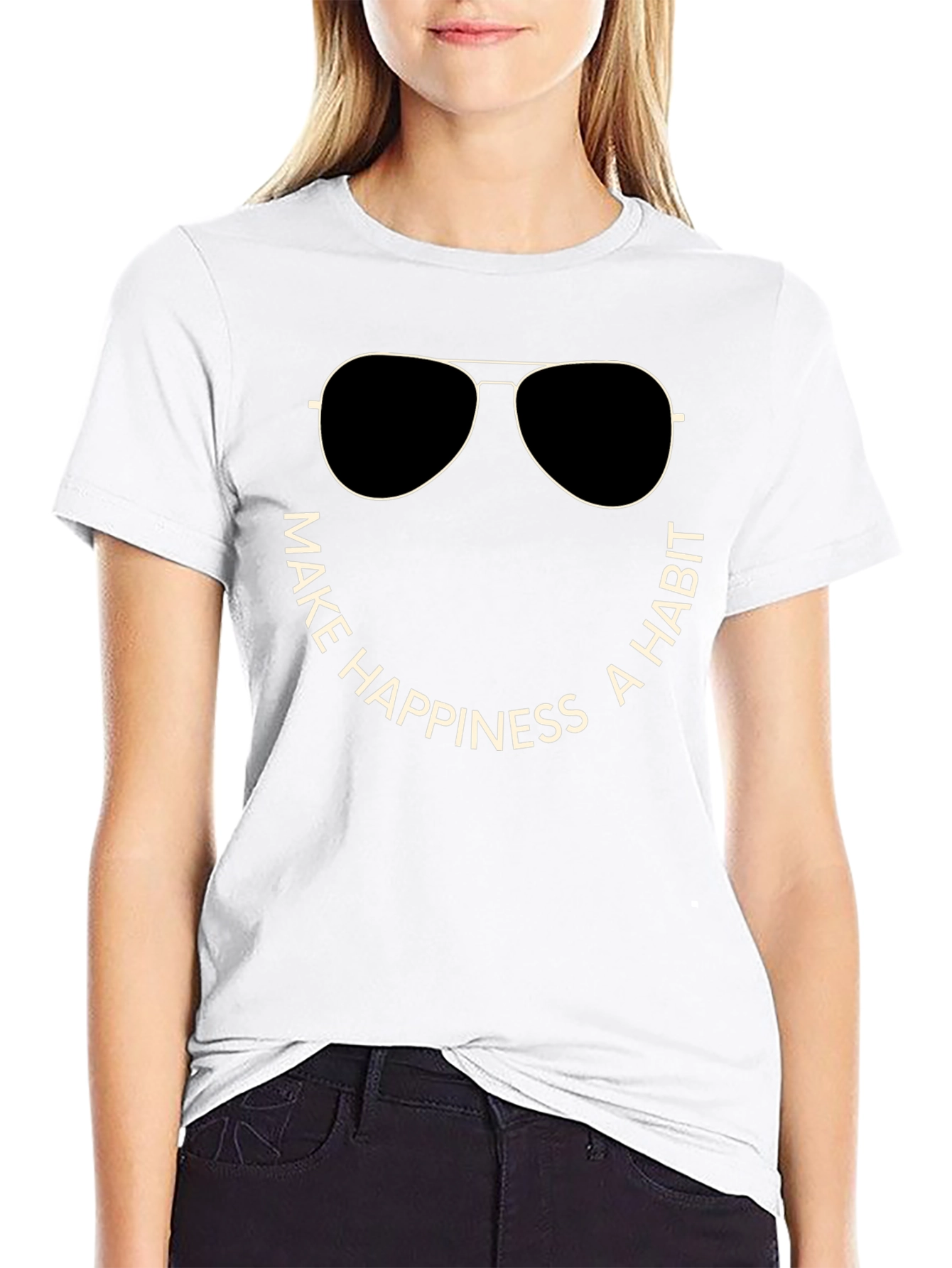 Make Happiness a Habit Crew Neck T-Shirt