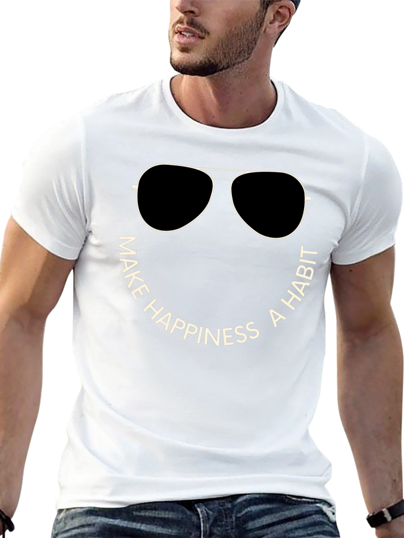 Make Happiness a Habit Crew Neck T-Shirt