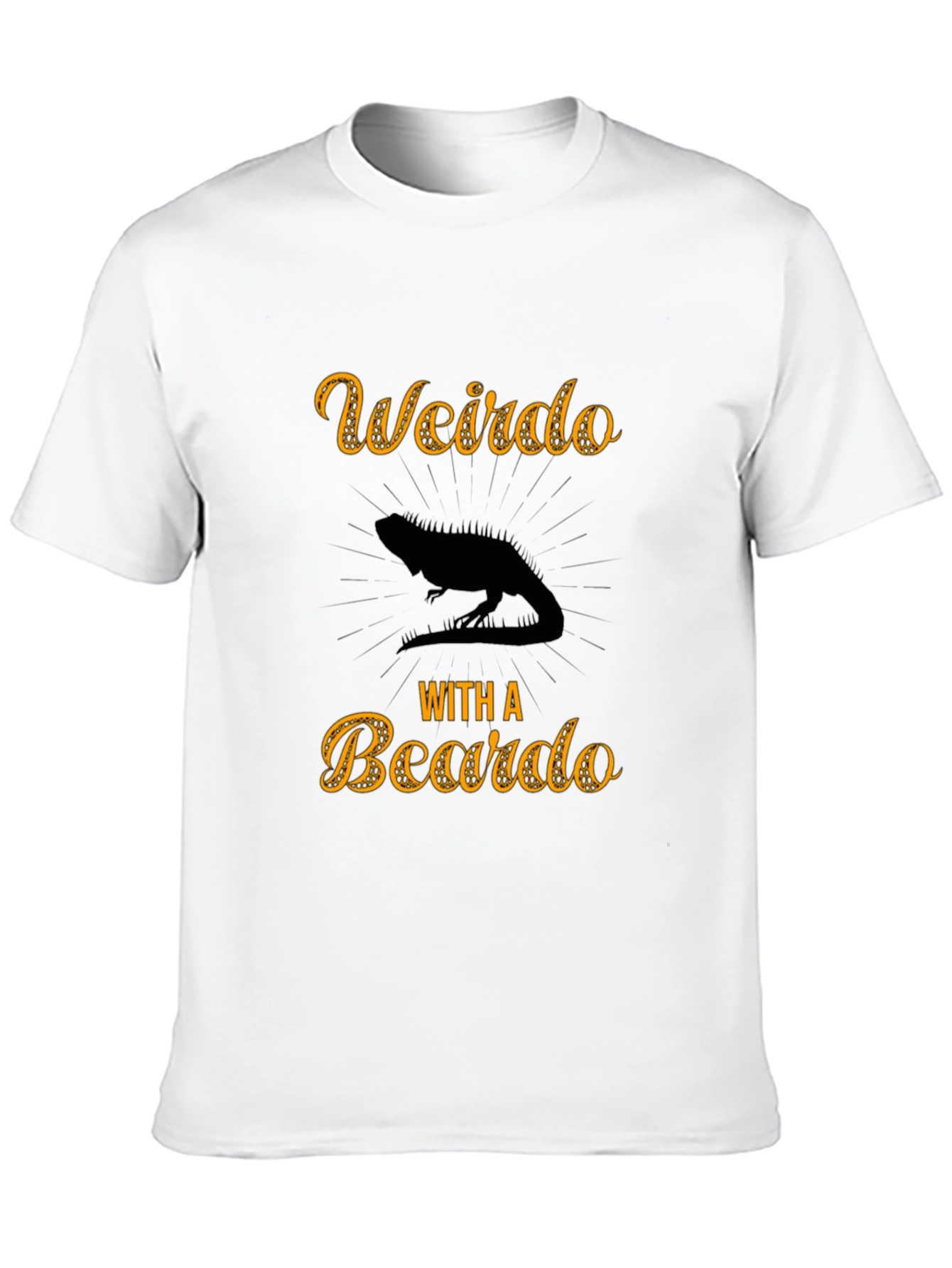 Weirdo With a Beardo Lizard Mens Black T-Shirt