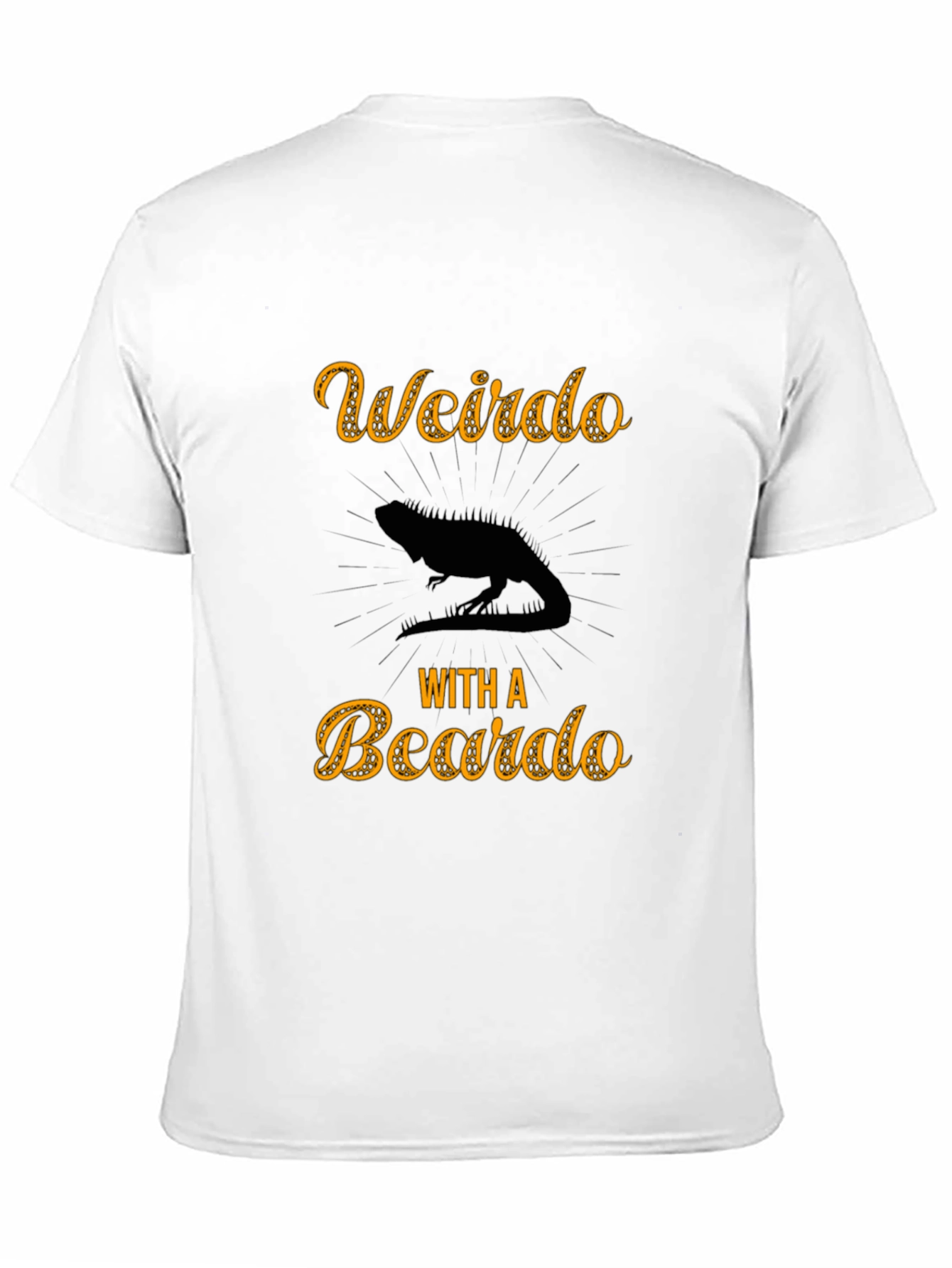Weirdo With a Beardo Lizard Mens Black T-Shirt