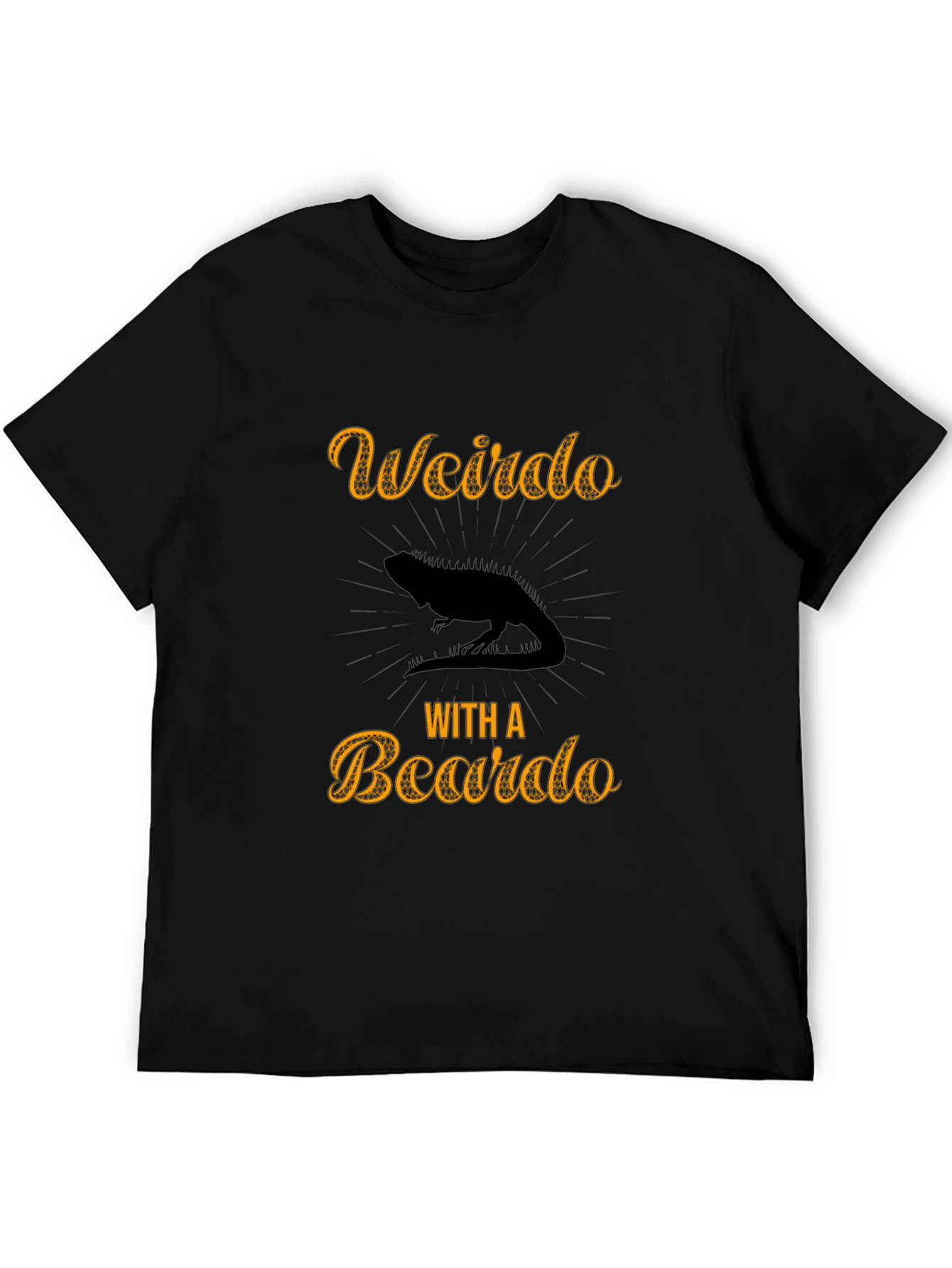 Weirdo With a Beardo Lizard Mens Black T-Shirt