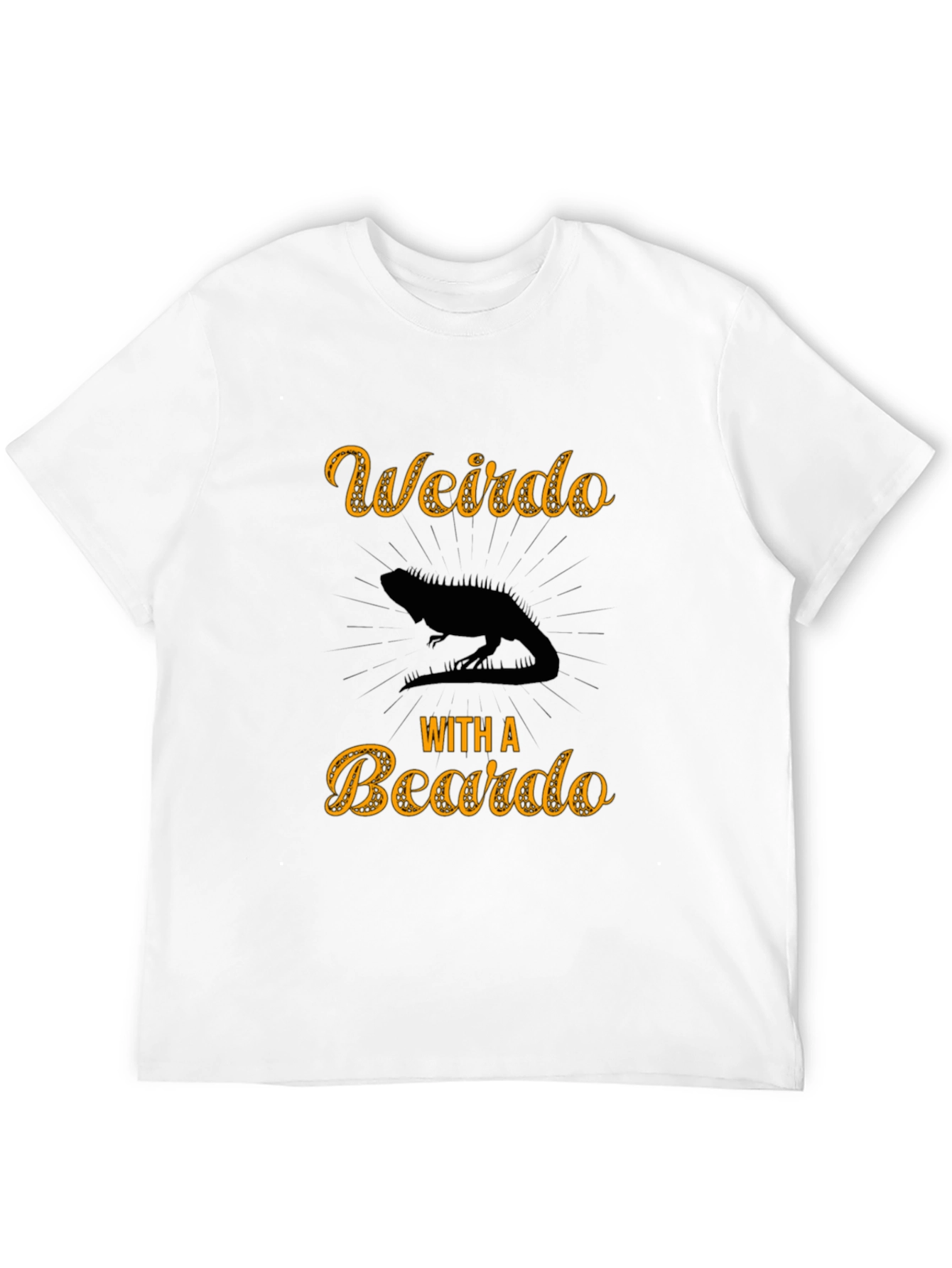 Weirdo With a Beardo Lizard Mens Black T-Shirt
