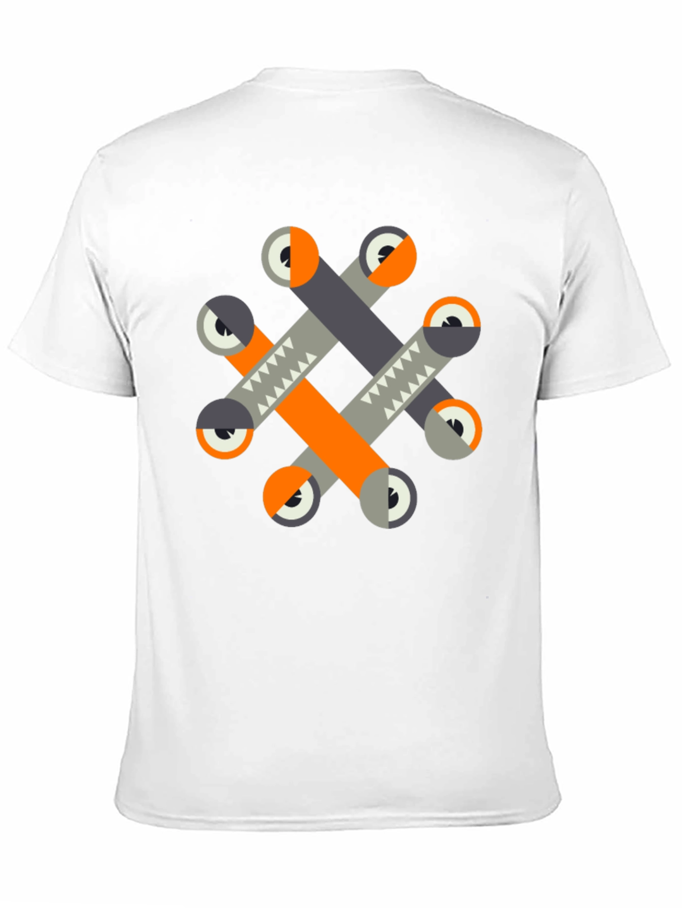 Geometric Eye Pattern Black Graphic Tee