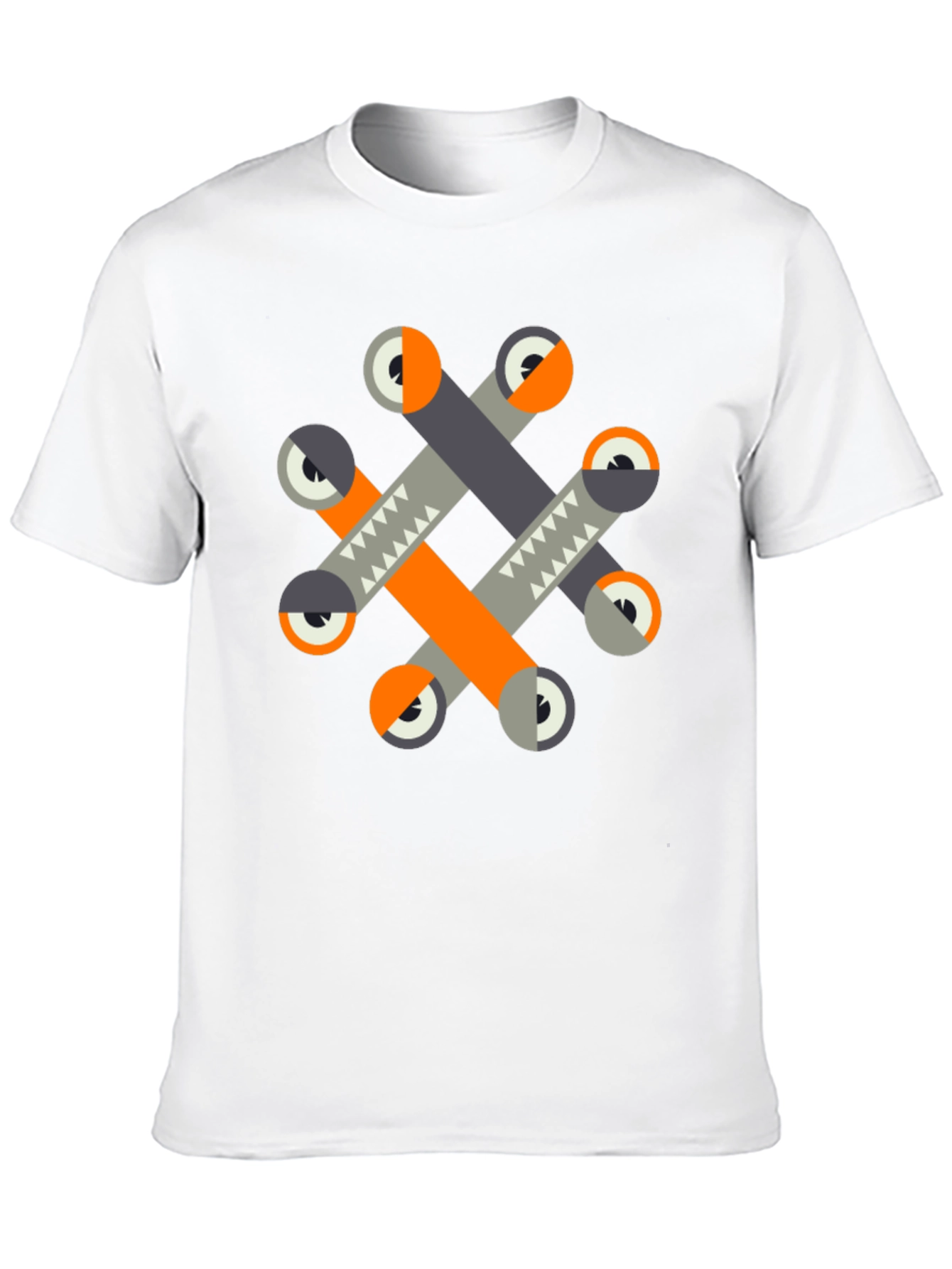 Geometric Eye Pattern Black Graphic Tee