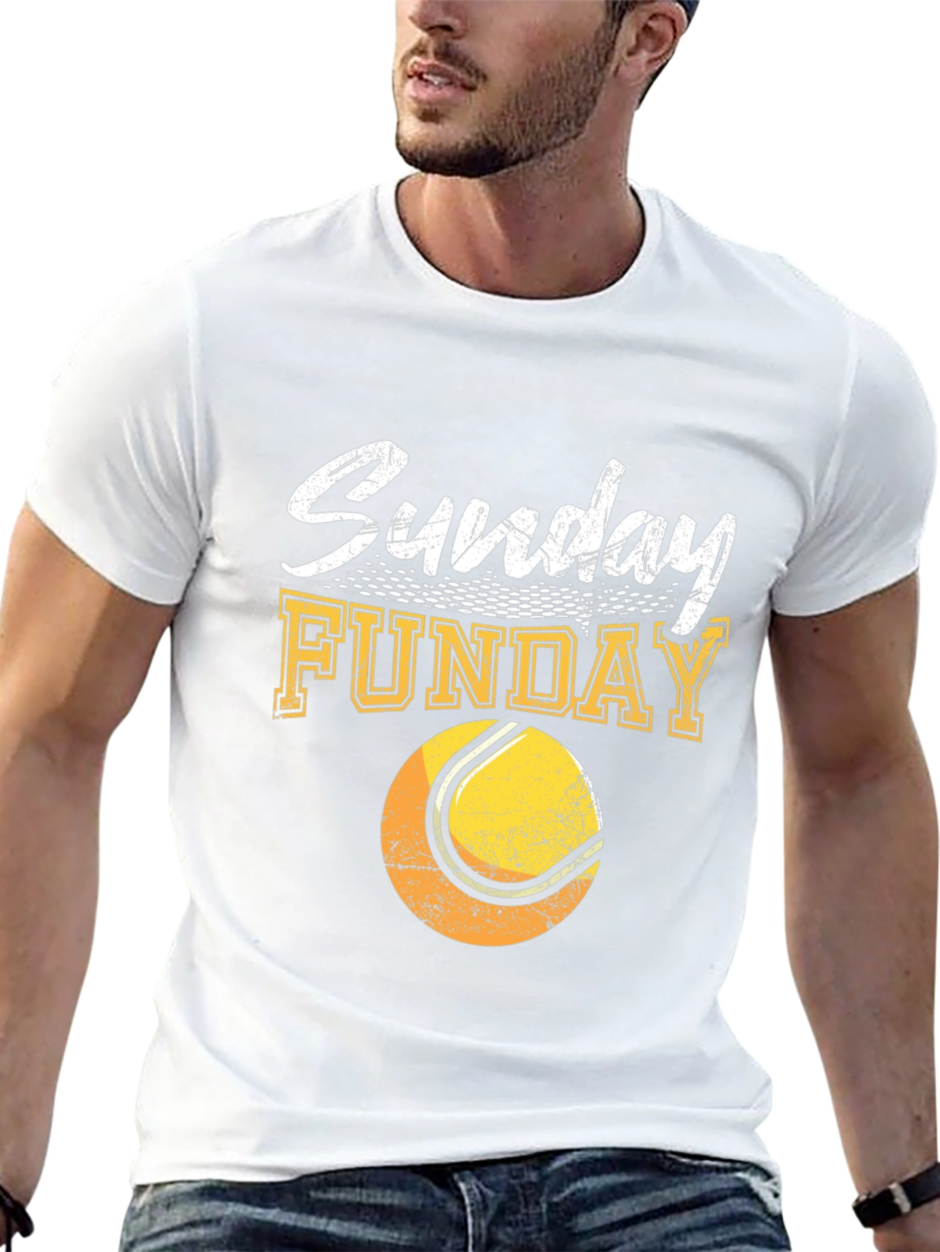 Sunday Funday Tennis Graphic T-Shirt