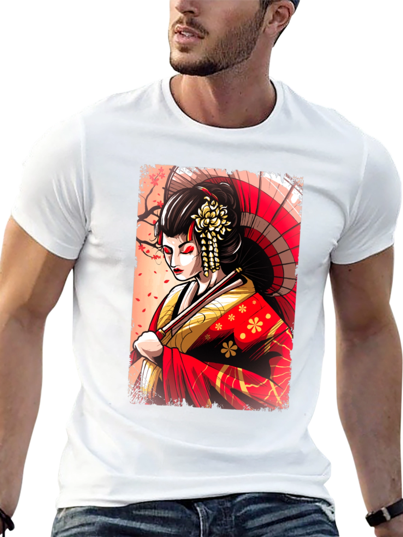 Geisha Graphic T-Shirt - Unique Japanese Art Tee