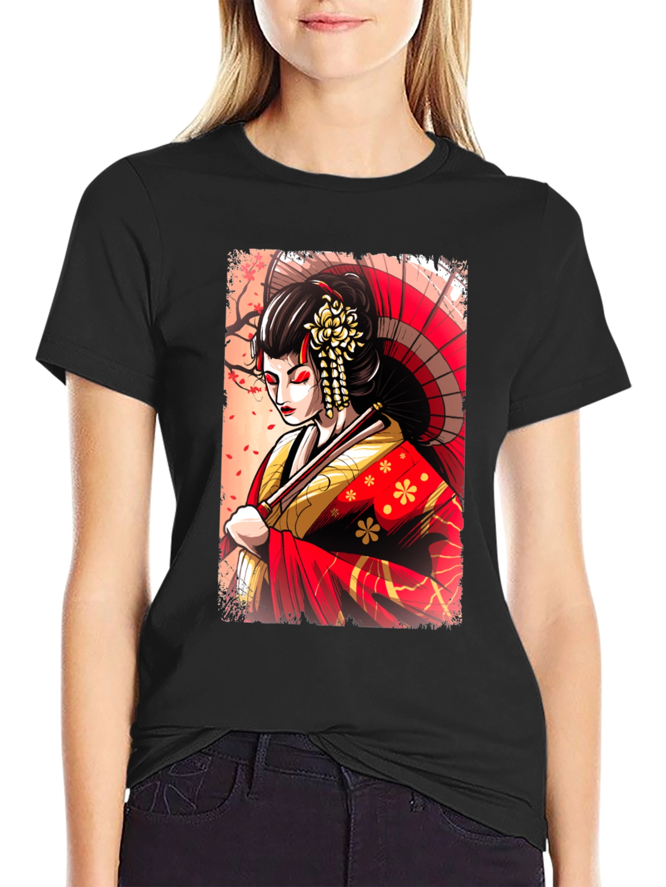 Geisha Graphic T-Shirt - Unique Japanese Art Tee