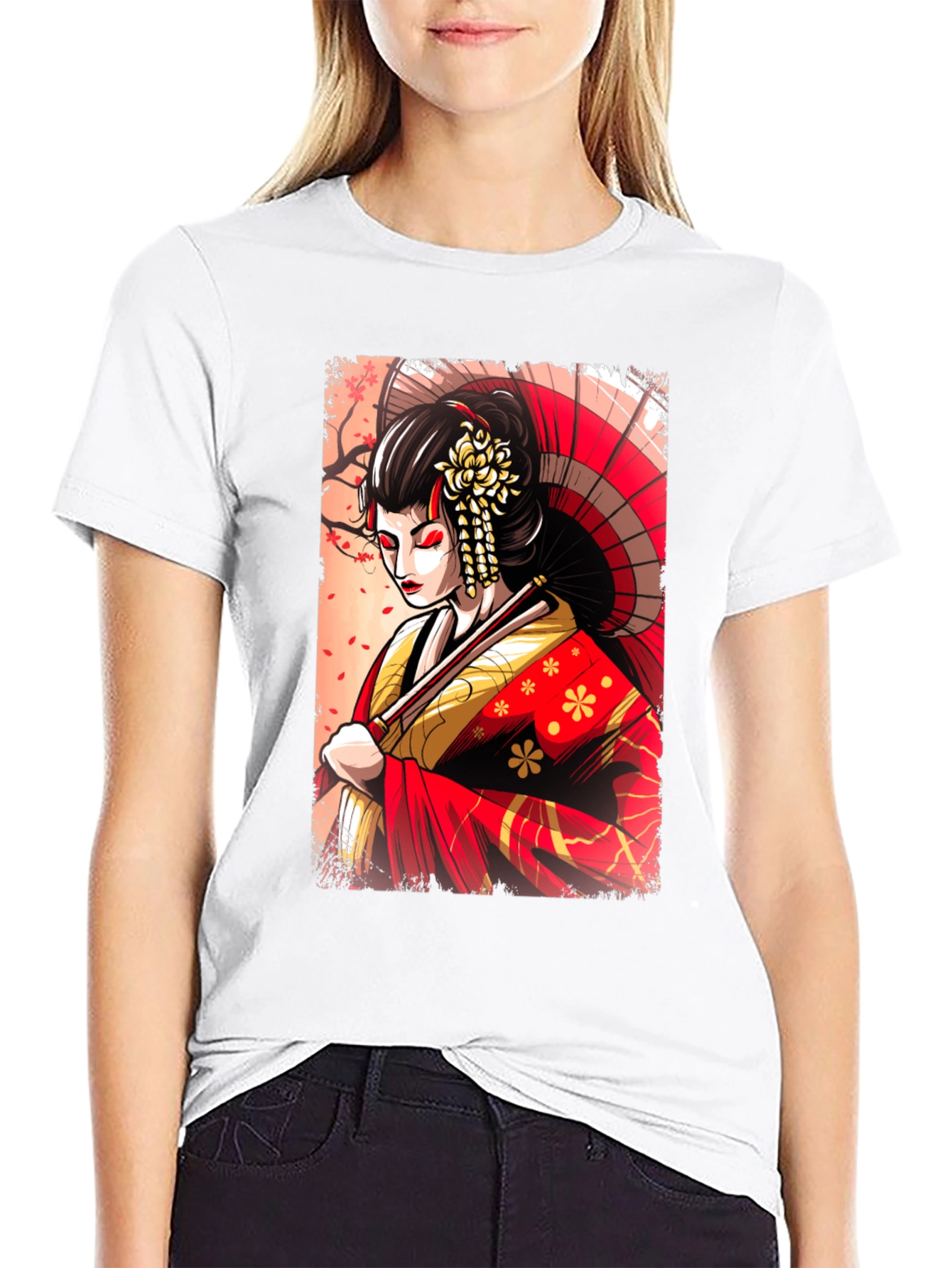 Geisha Graphic T-Shirt - Unique Japanese Art Tee