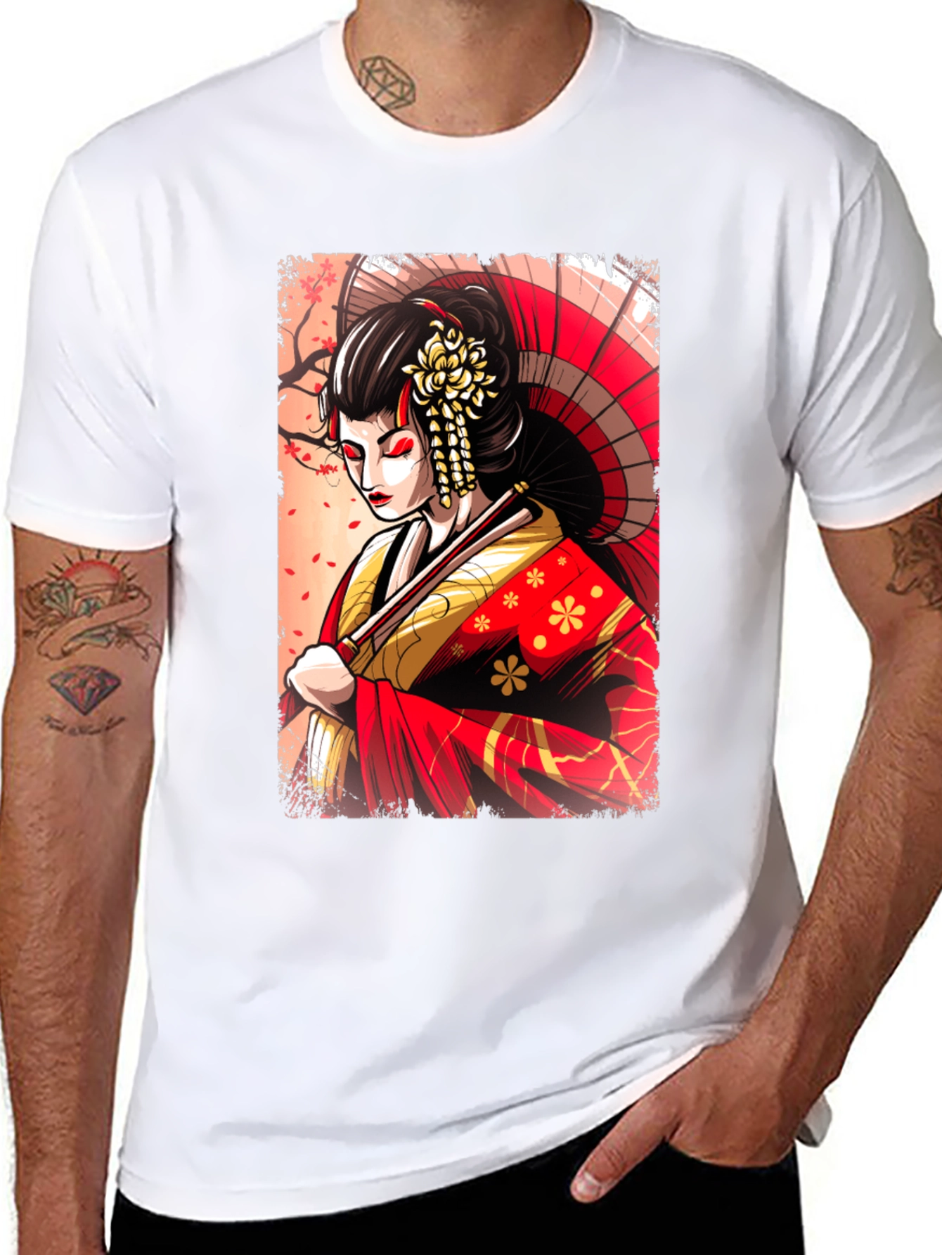 Geisha Graphic T-Shirt - Unique Japanese Art Tee