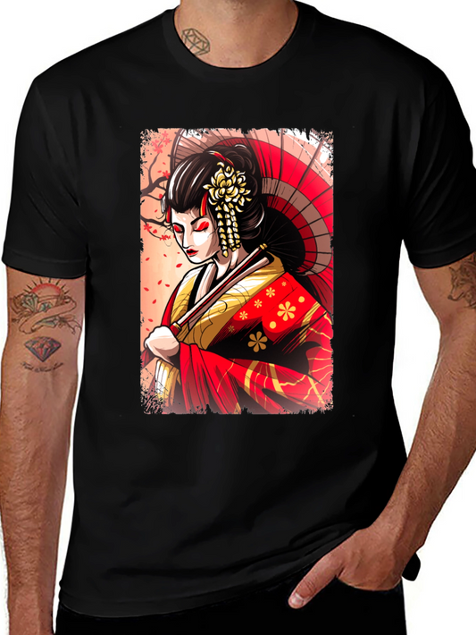 Geisha Graphic T-Shirt - Unique Japanese Art Tee