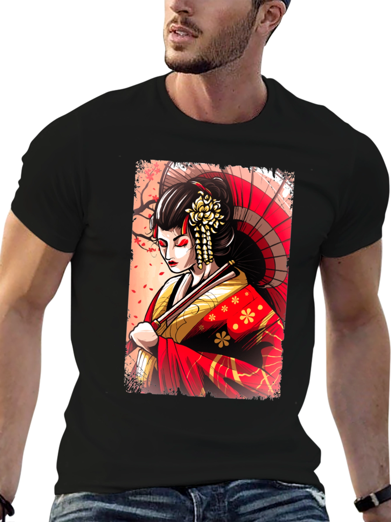 Geisha Graphic T-Shirt - Unique Japanese Art Tee
