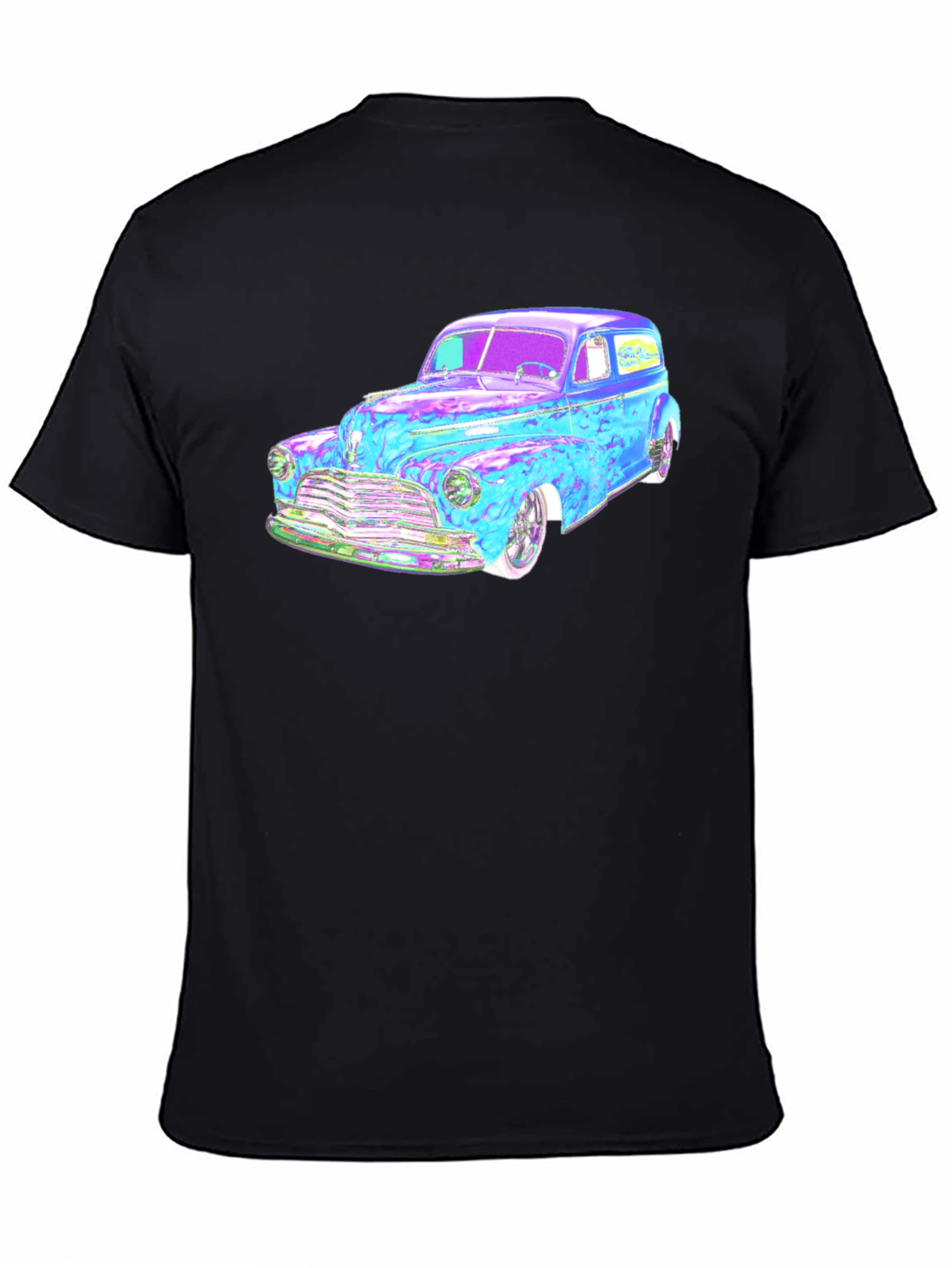 Classic Car Graphic Tee - Black Cotton Blend