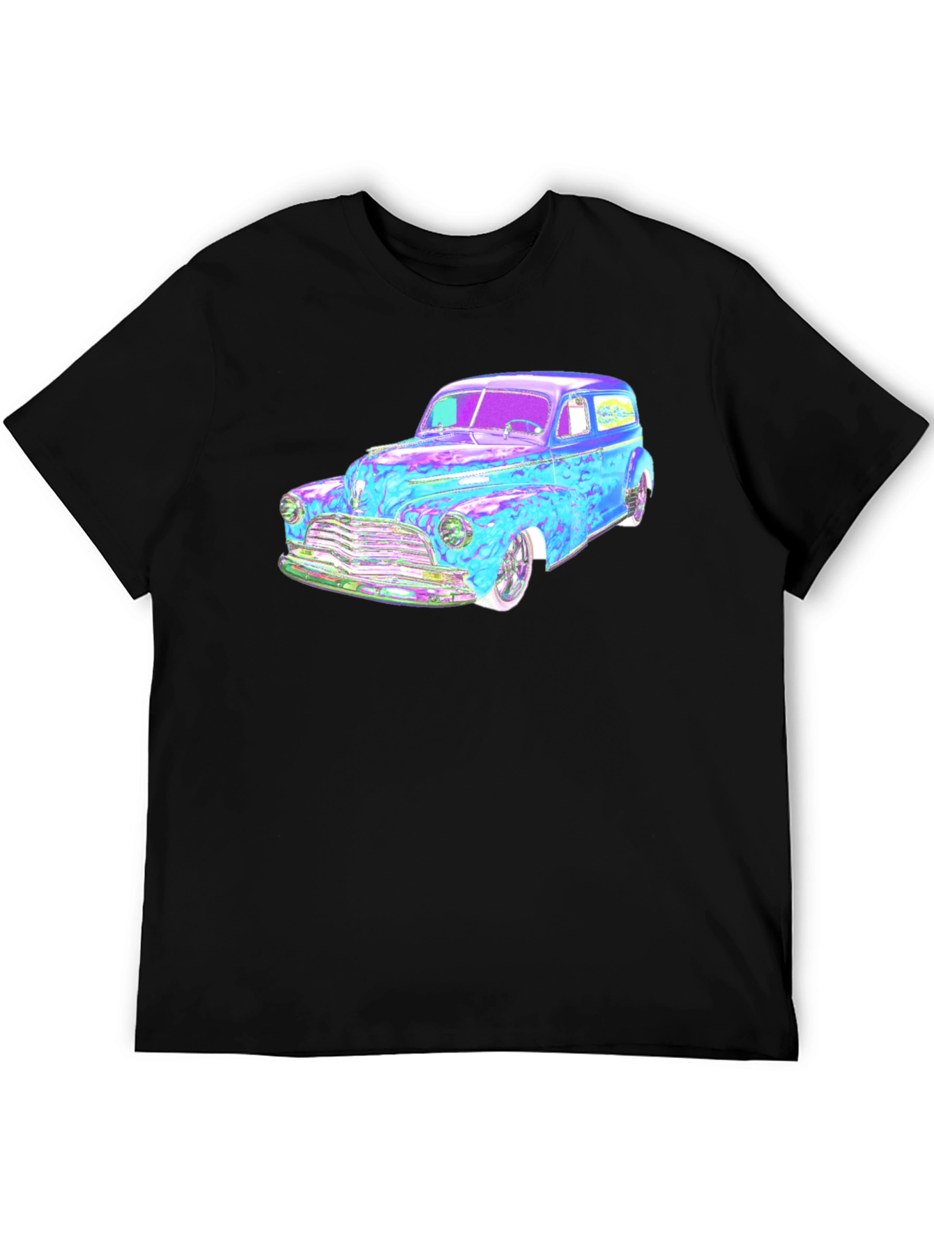 Classic Car Graphic Tee - Black Cotton Blend