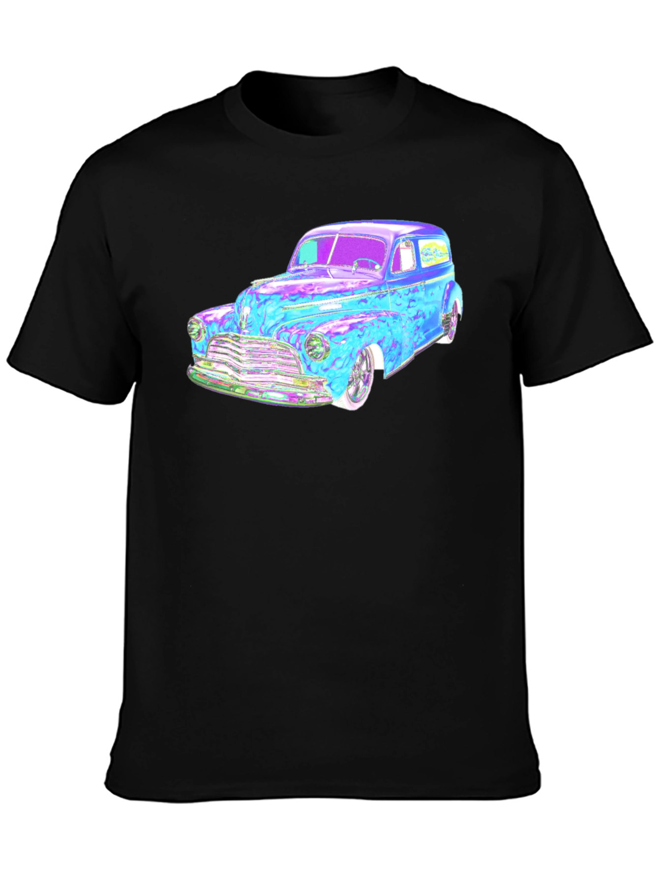 Classic Car Graphic Tee - Black Cotton Blend