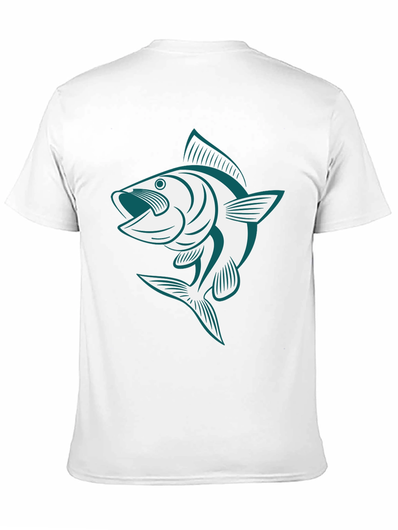 Bass Fish Graphic Tee - Black Casual Cotton Shirt