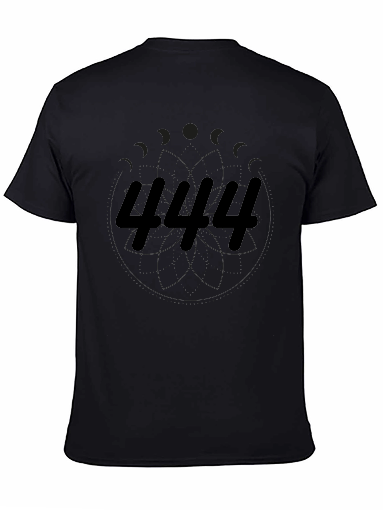 444 Graphic Tee - Soft Black Cotton T-Shirt