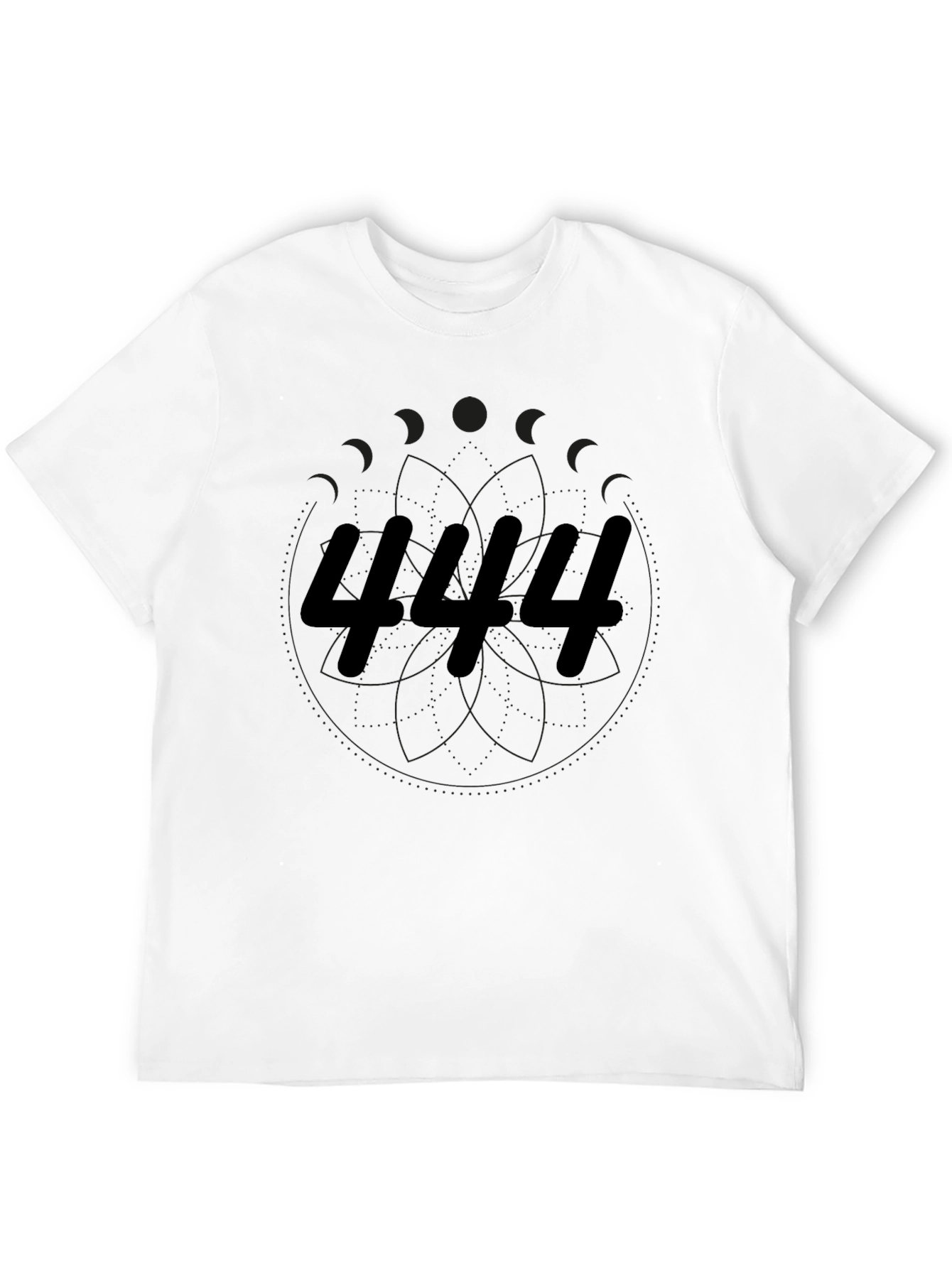 444 Graphic Tee - Soft Black Cotton T-Shirt