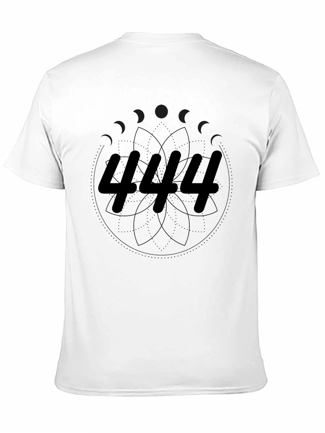 444 Graphic Tee - Soft Black Cotton T-Shirt