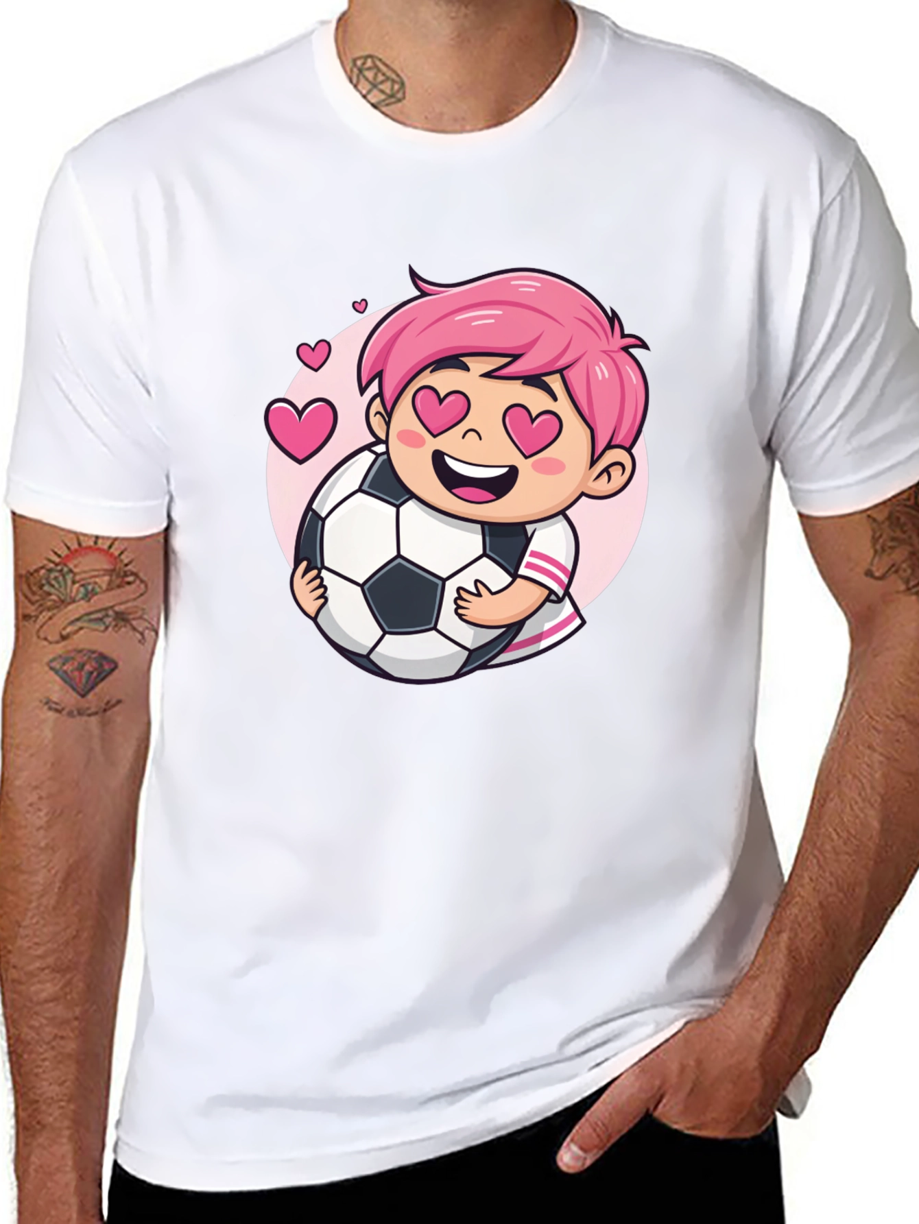 Boy Soccer Love Black T-Shirt