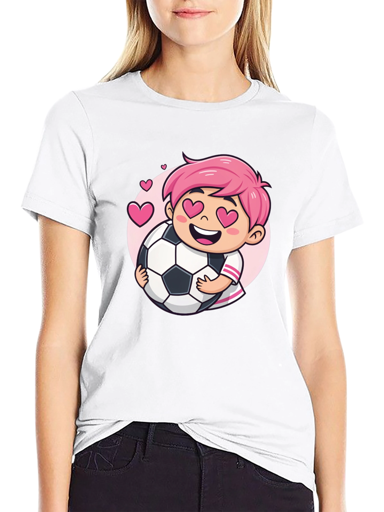 Boy Soccer Love Black T-Shirt