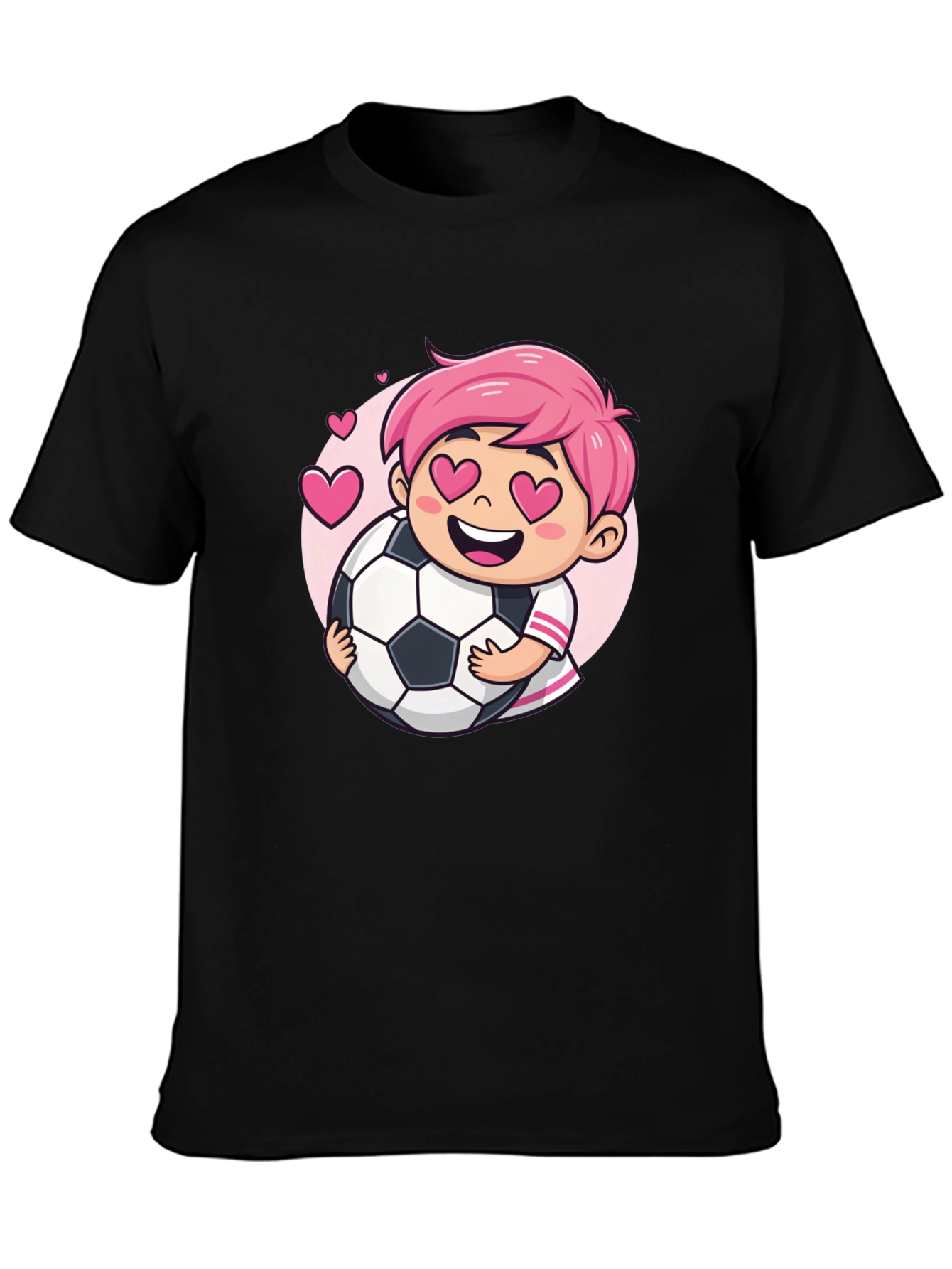 Boy Soccer Love Black T-Shirt