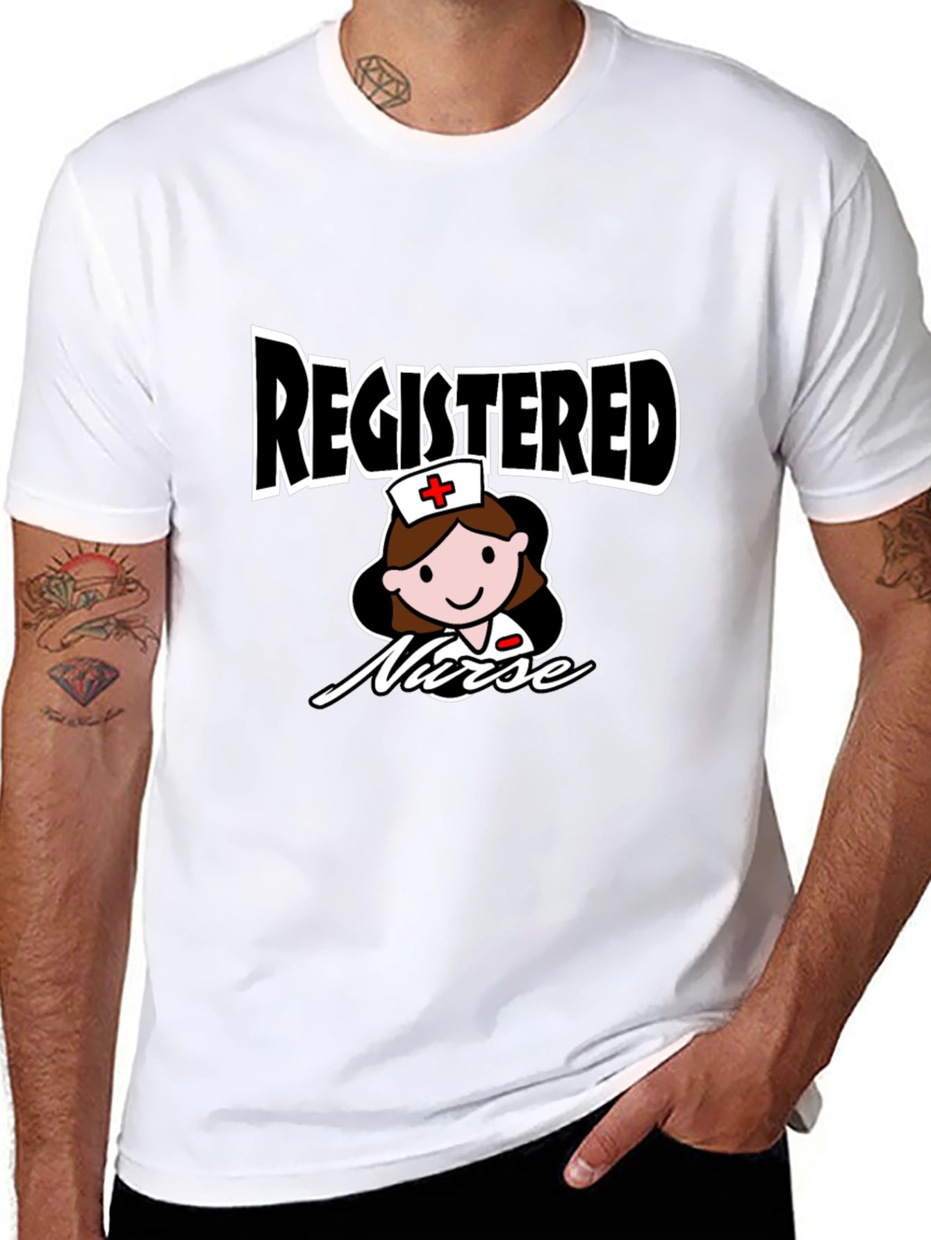 Registered Nurse T-Shirt - Cute Cartoon Design