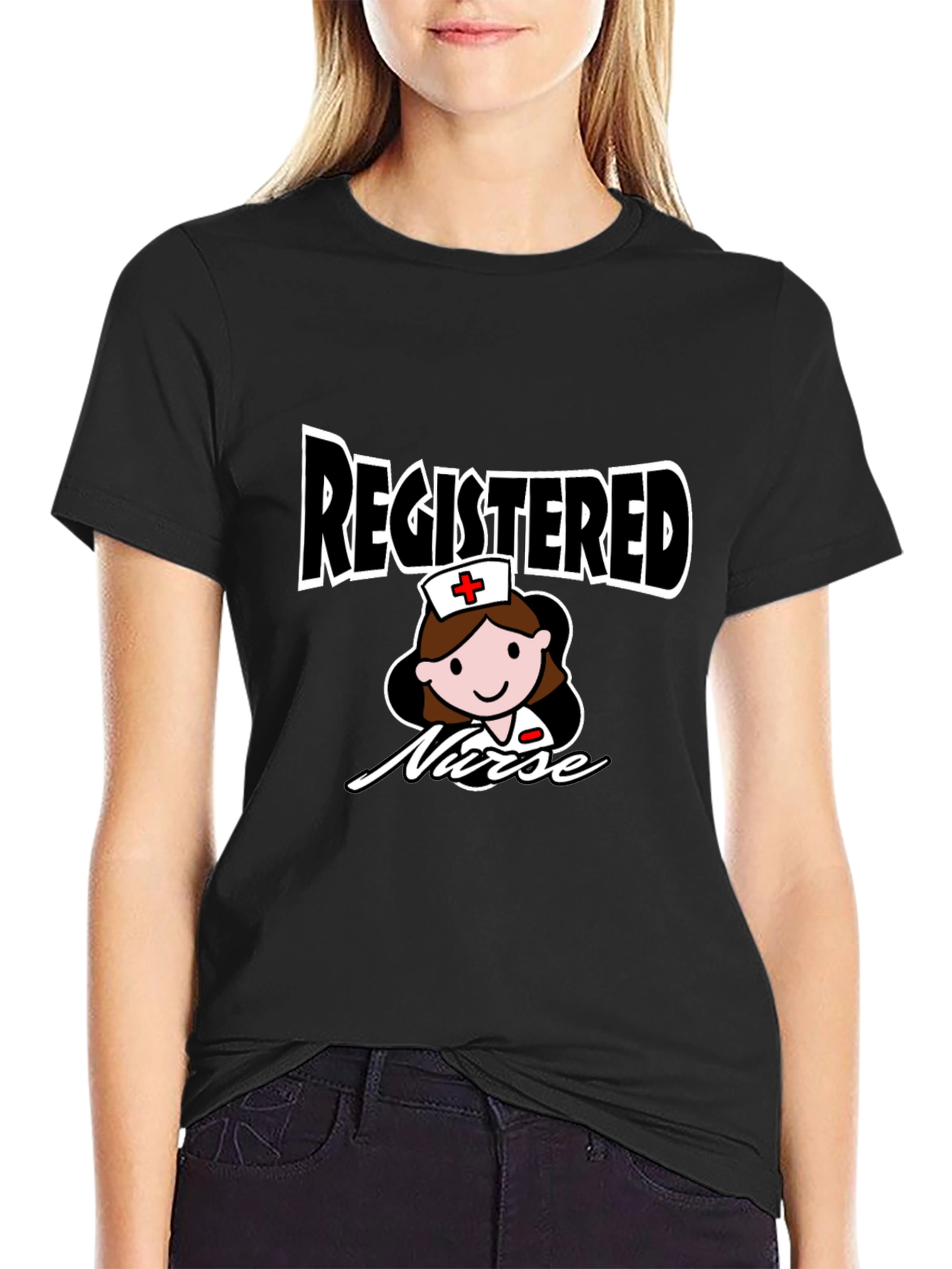 Registered Nurse T-Shirt - Cute Cartoon Design