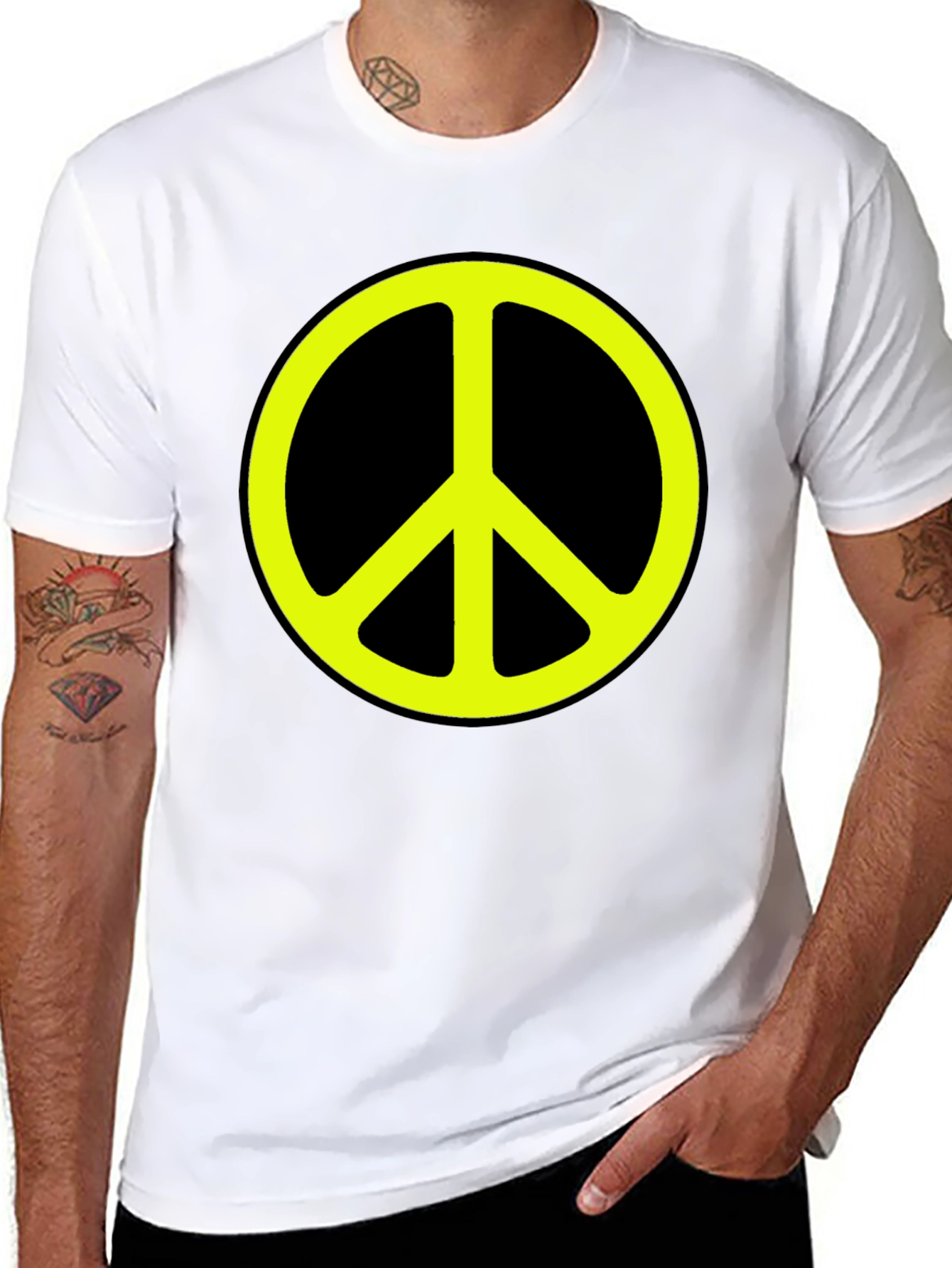 Peace Sign Graphic Tee - Classic Black