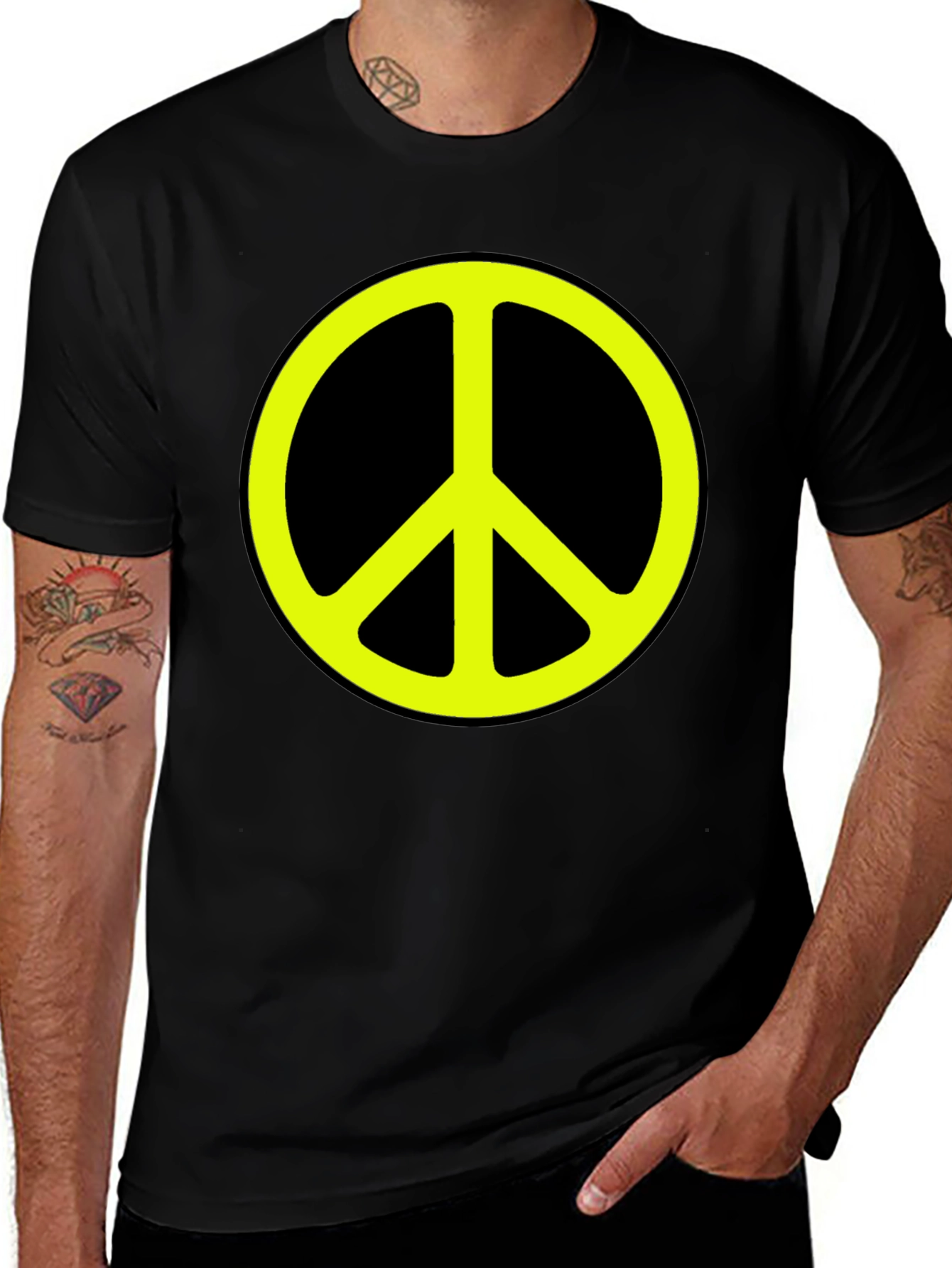 Peace Sign Graphic Tee - Classic Black