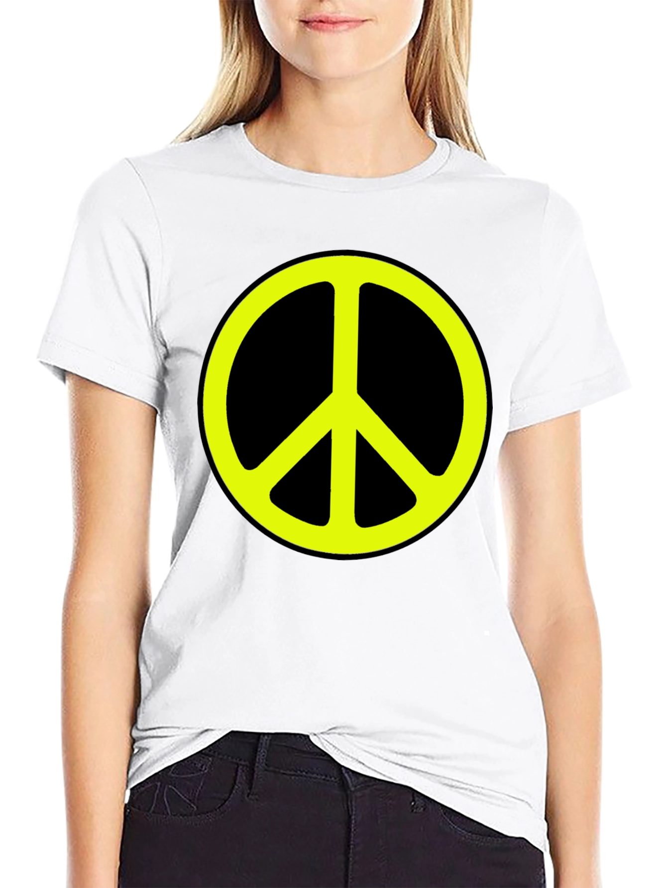 Peace Sign Graphic Tee - Classic Black