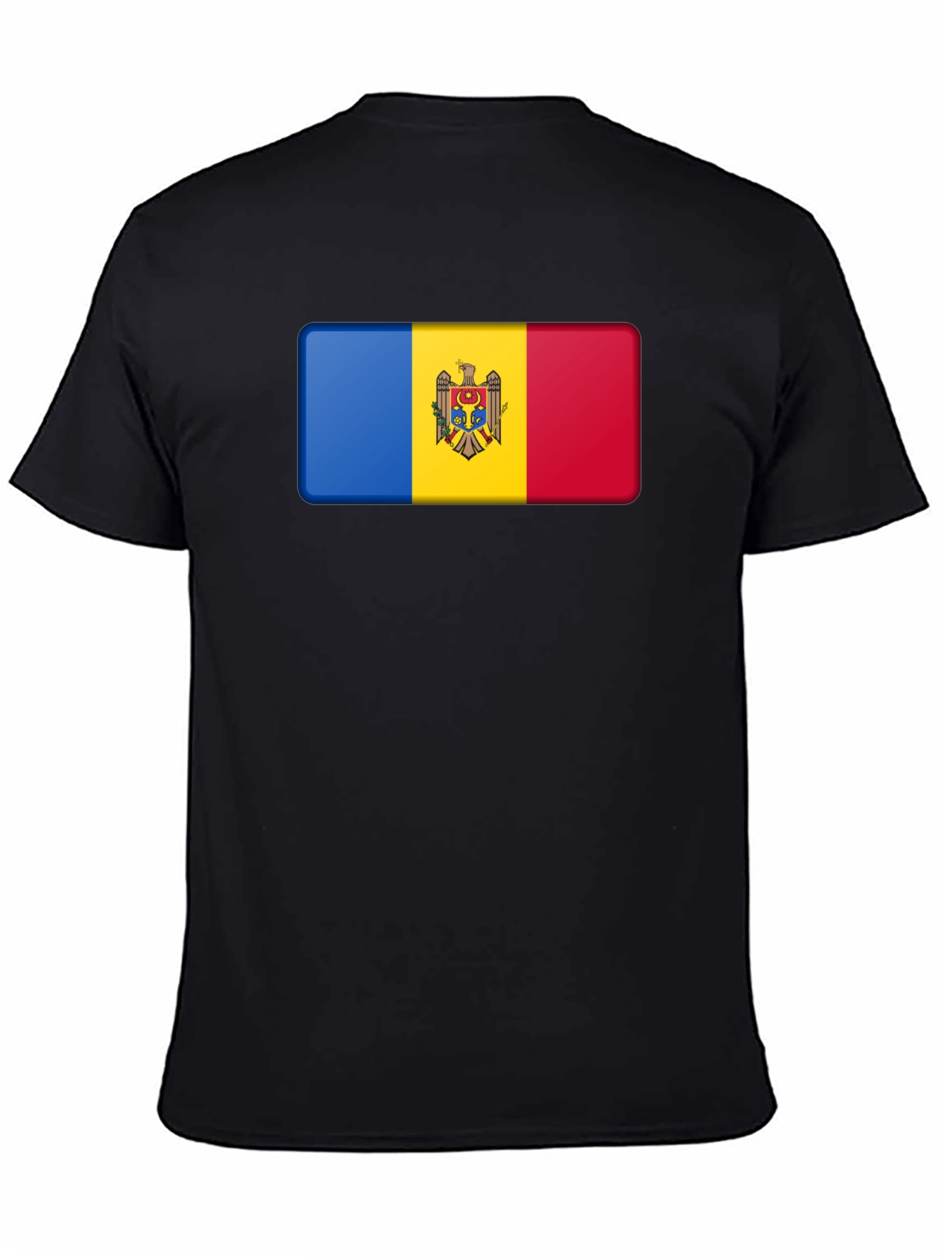 Moldova Flag T-Shirt - Black Cotton Tee