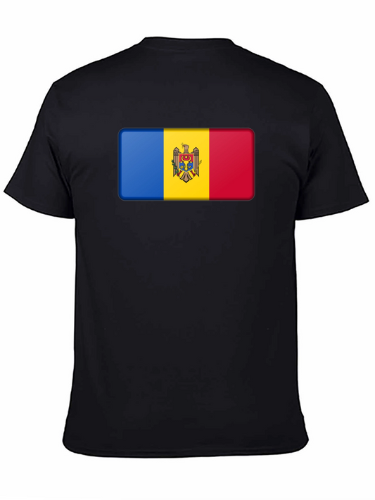 Moldova Flag T-Shirt - Black Cotton Tee