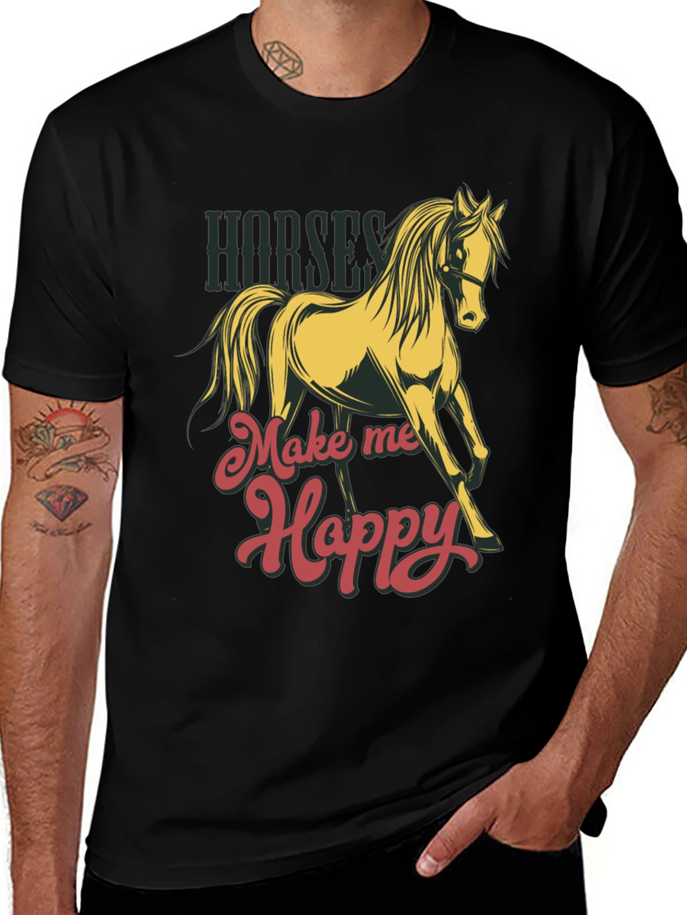 Horses Make Me Happy T-Shirt
