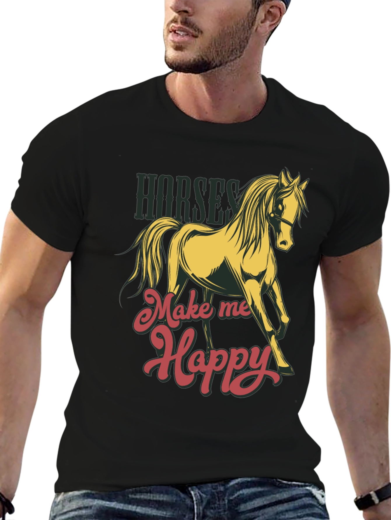 Horses Make Me Happy T-Shirt