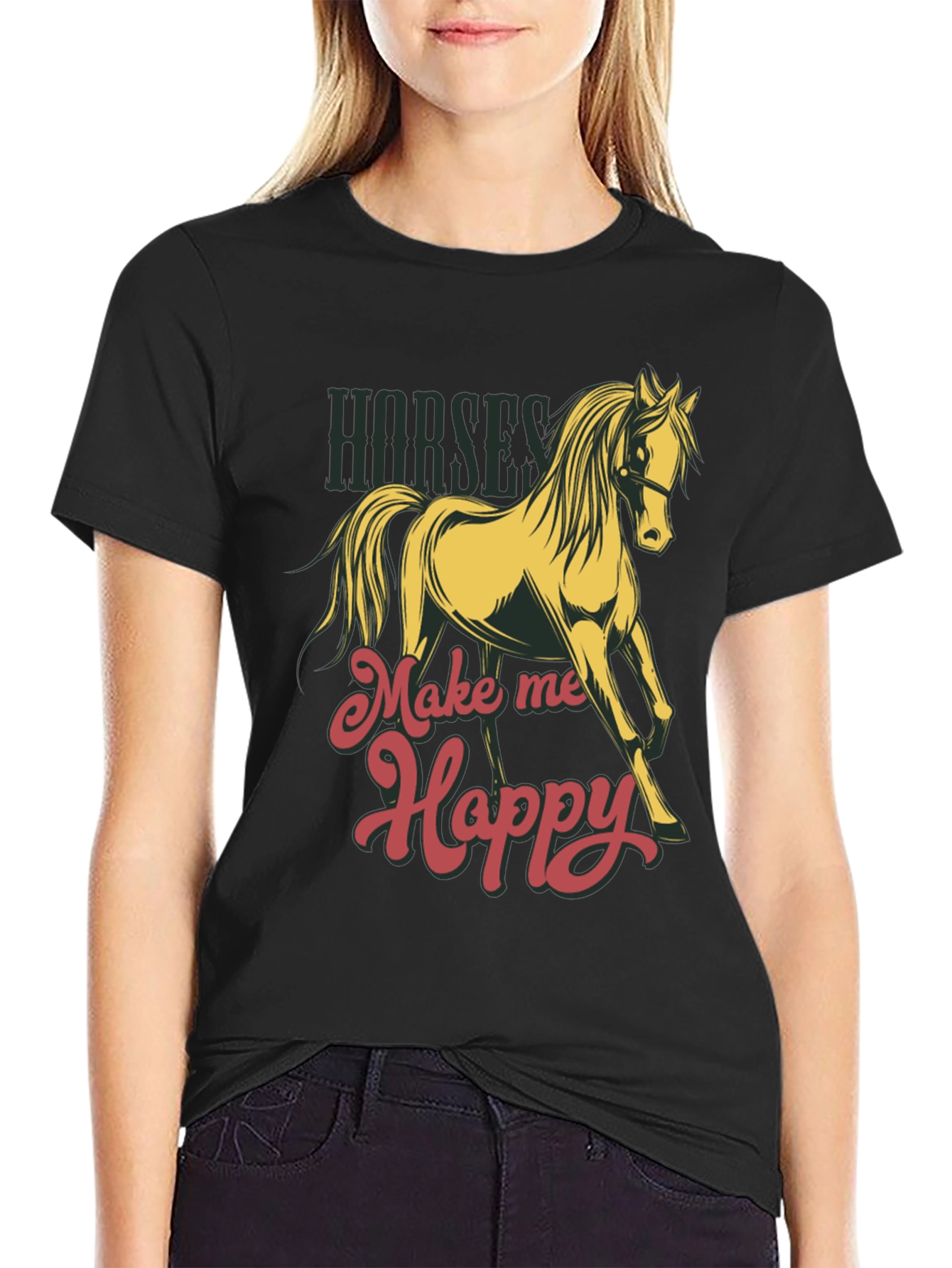 Horses Make Me Happy T-Shirt