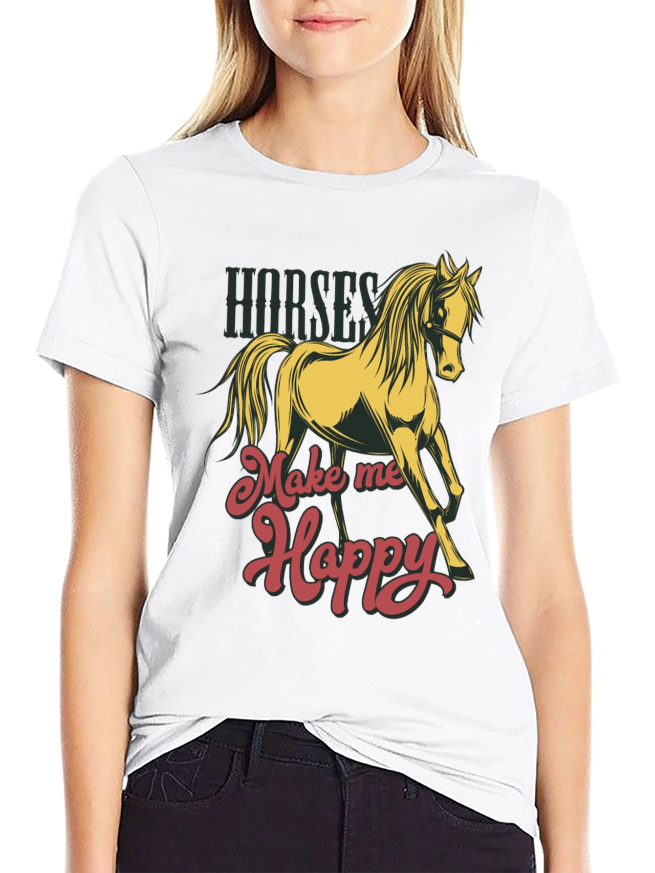 Horses Make Me Happy T-Shirt