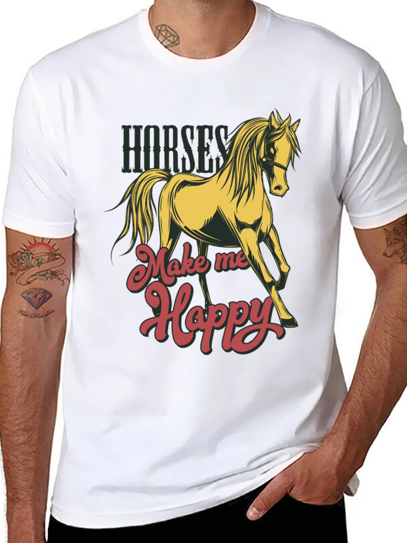 Horses Make Me Happy T-Shirt