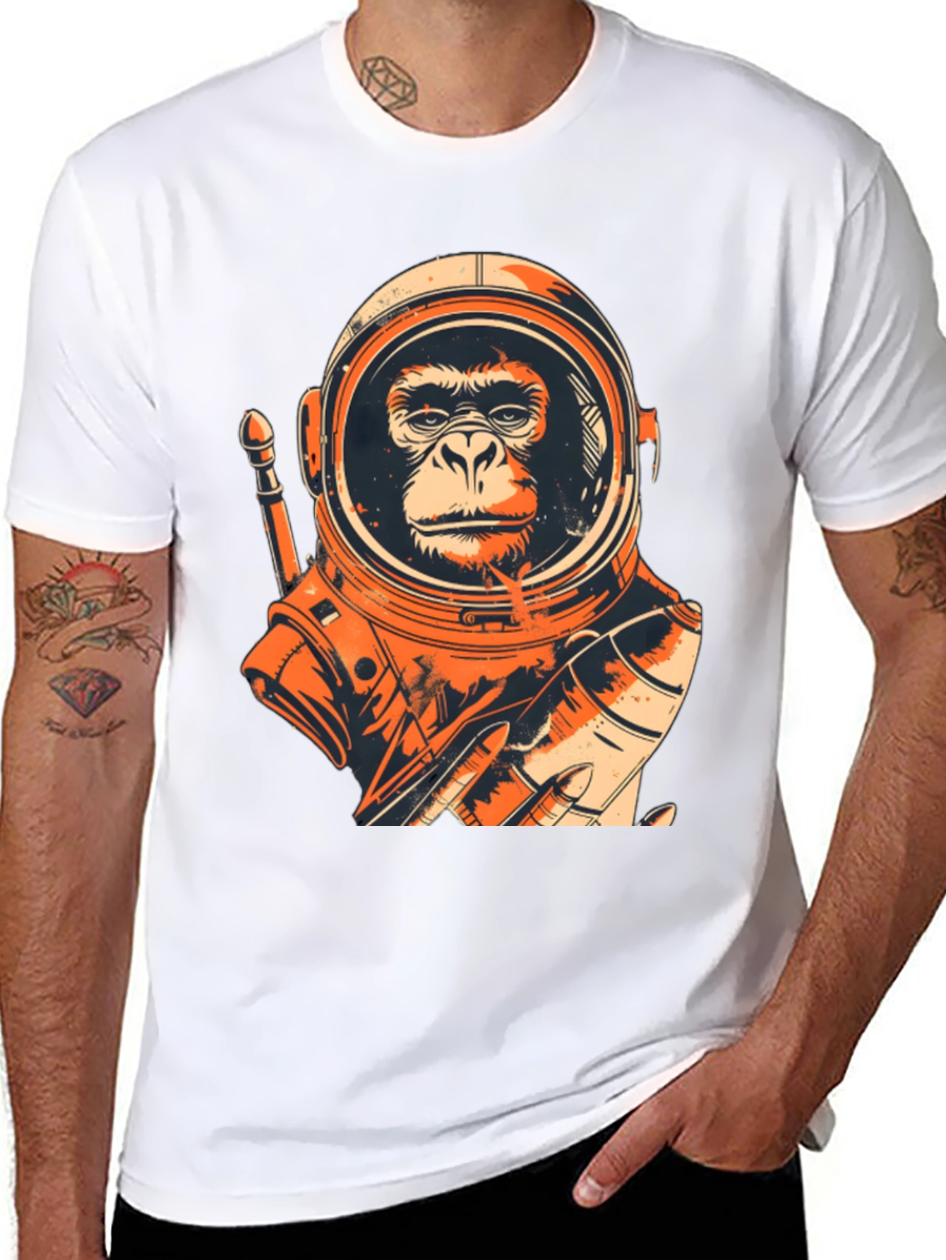 Astro Ape Graphic Tee - Unique Space Monkey Design