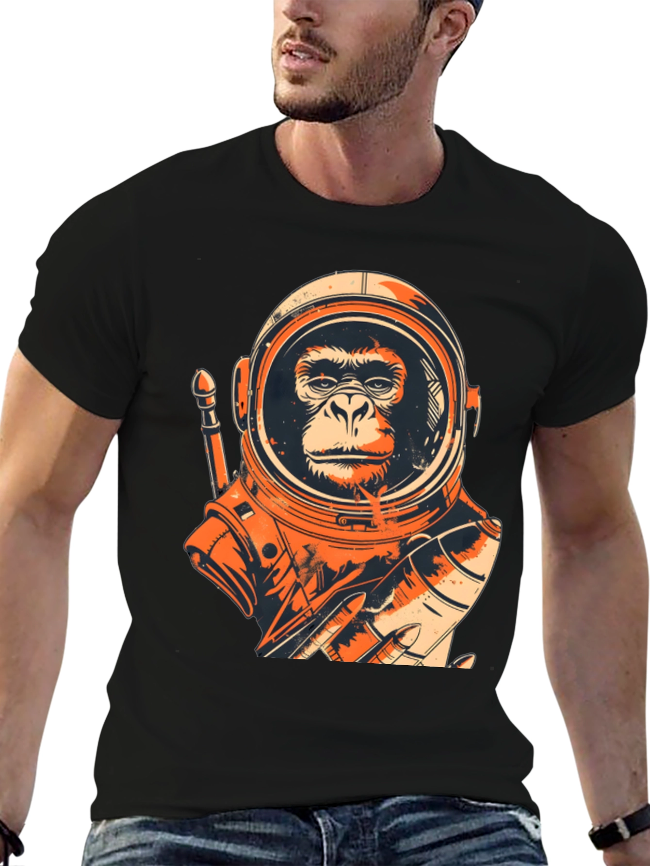 Astro Ape Graphic Tee - Unique Space Monkey Design