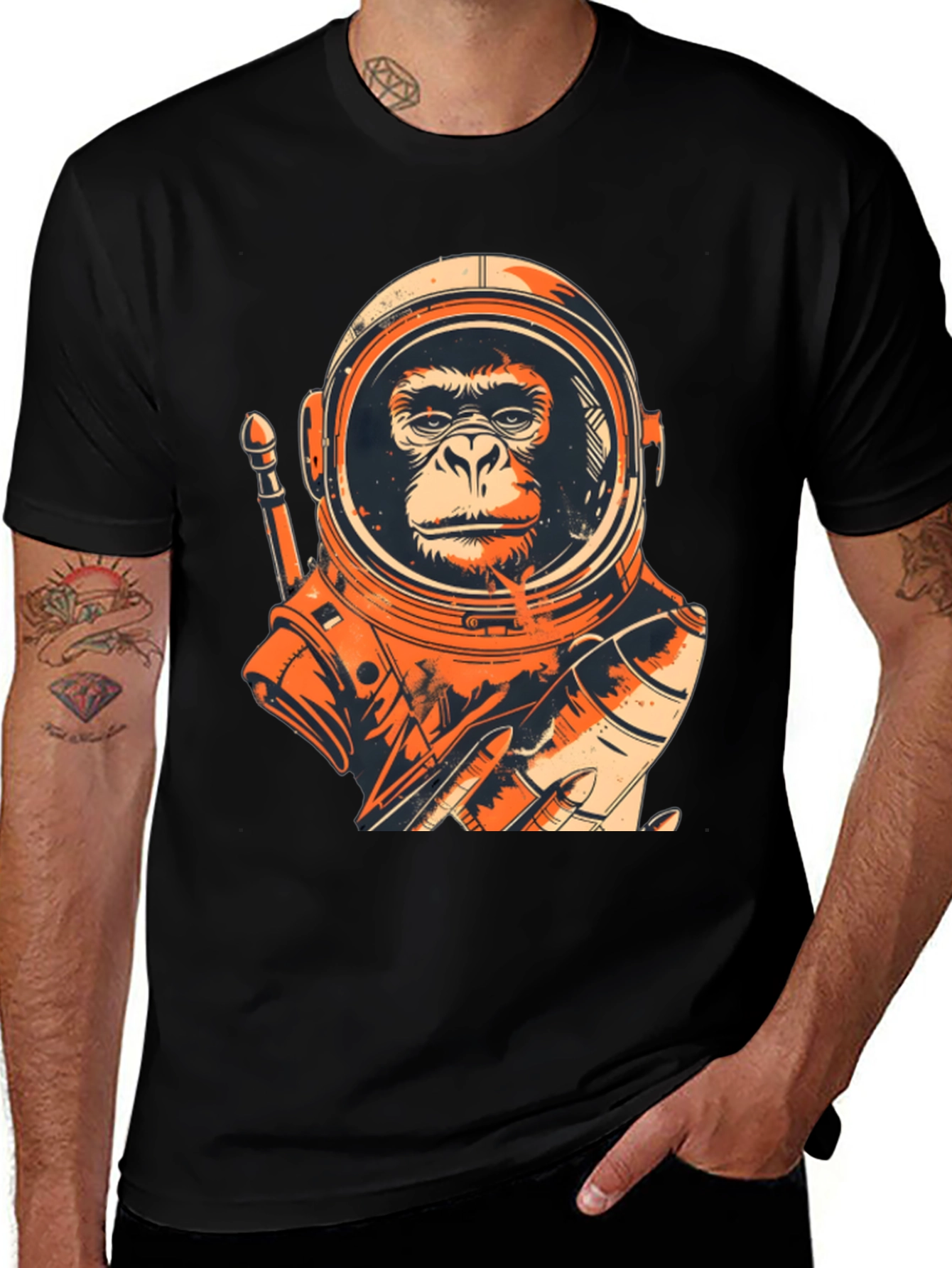 Astro Ape Graphic Tee - Unique Space Monkey Design