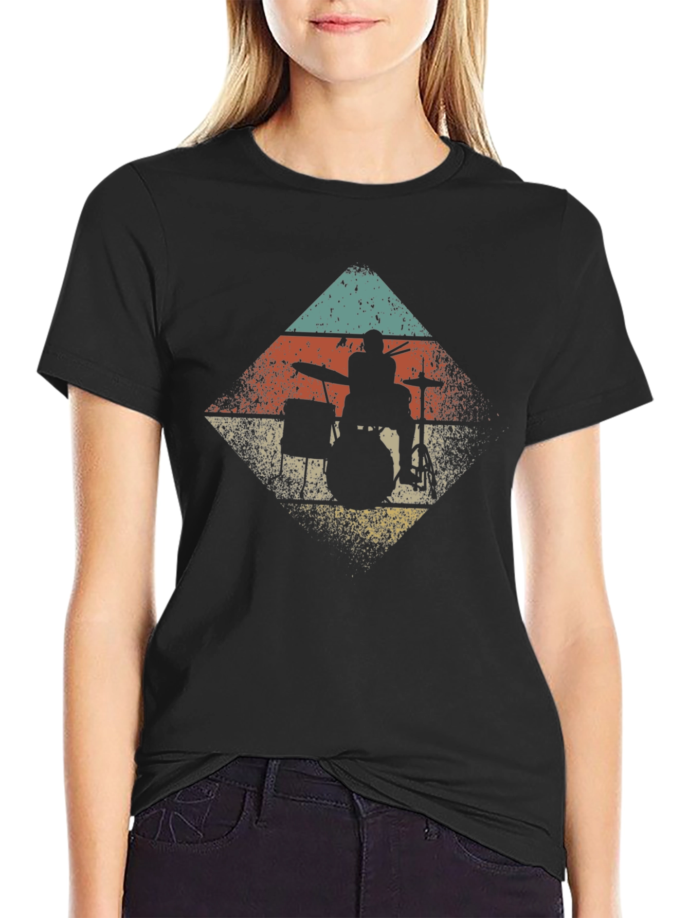 Retro Drummer Silhouette Tee