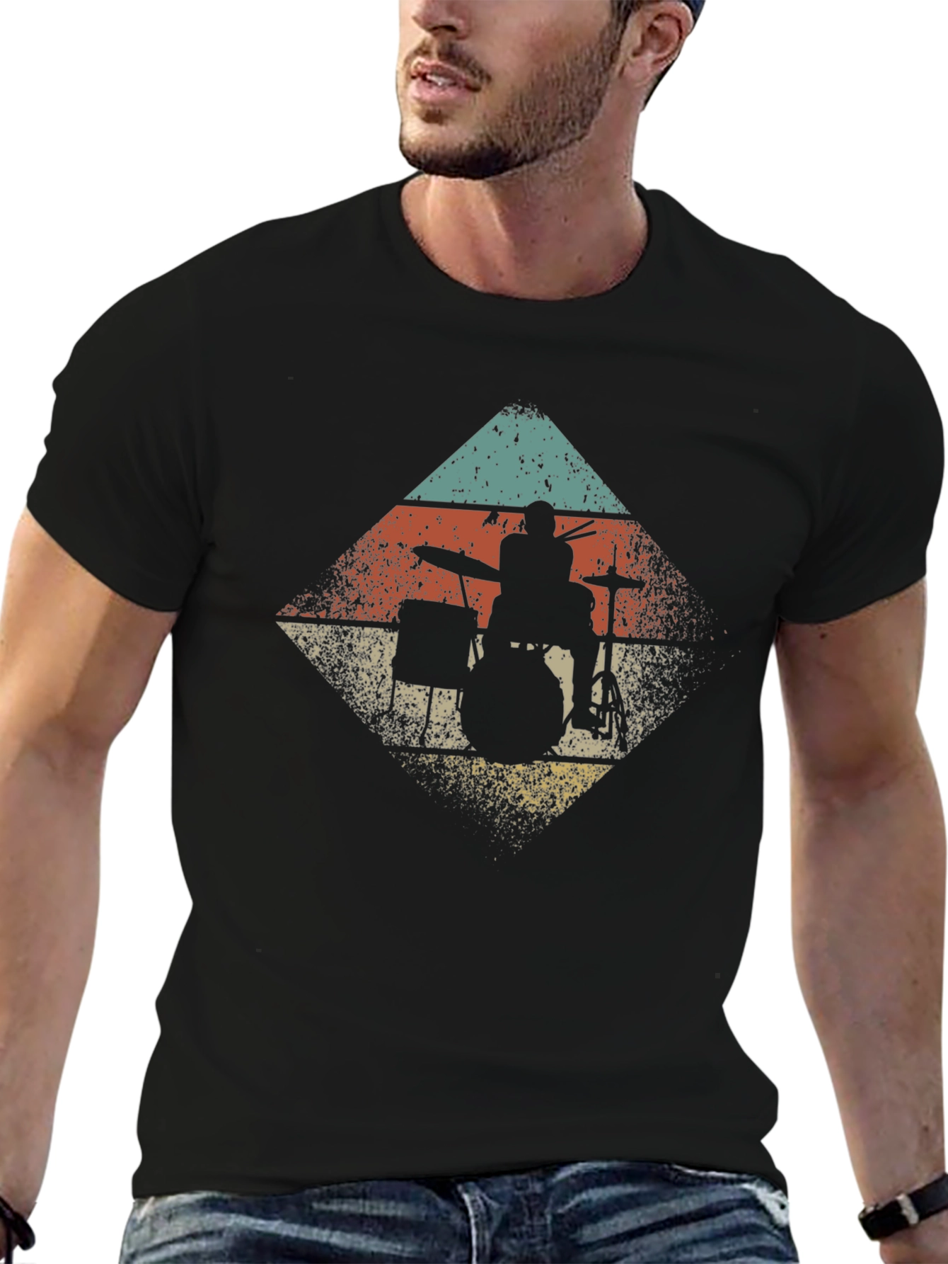 Retro Drummer Silhouette Tee
