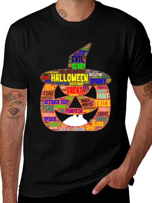 Halloween Pumpkin Word Art Graphic Tee